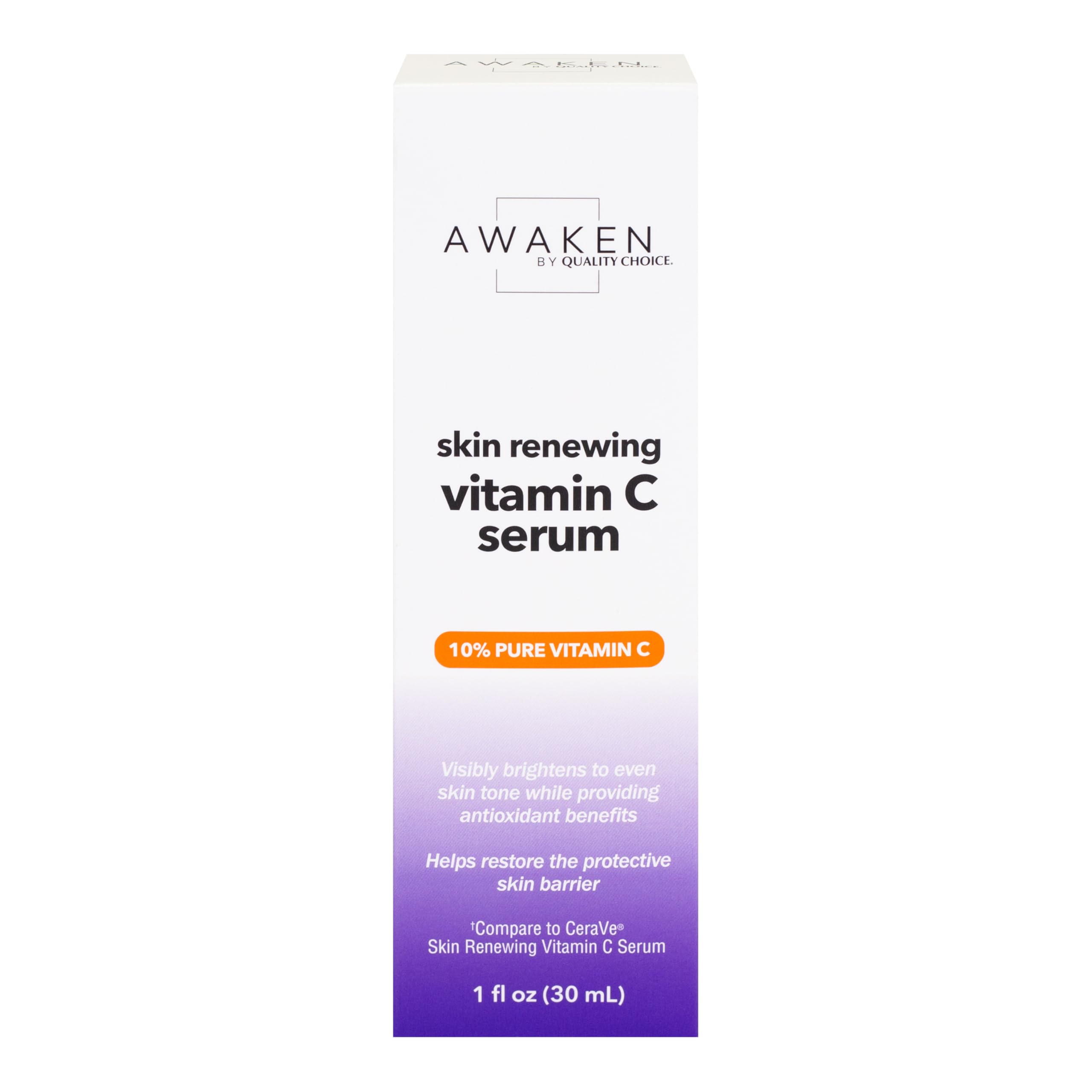 Awaken Skin Renewing Vitamin C Face Serum, Brightening AntiAging Formula with Hyaluronic Acid & B5, Reduces Dark Spots, Fine Li