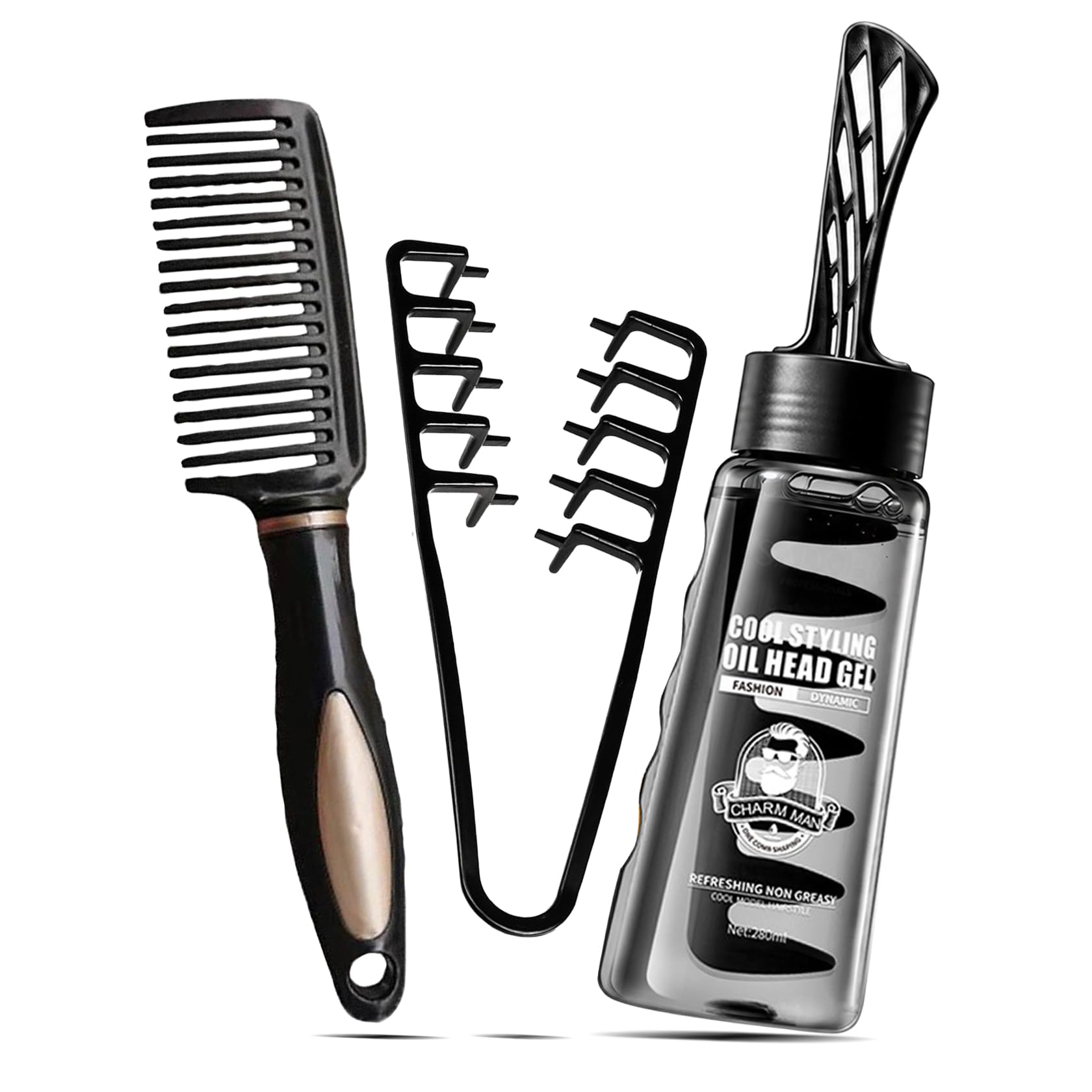 QSLYUYUAN Mens Hair Styling Gel,Hair Gel with Two Combs,NonGreasy,Dries Hair Quickly,Washes Out Easily,Perfect for Styling Hai