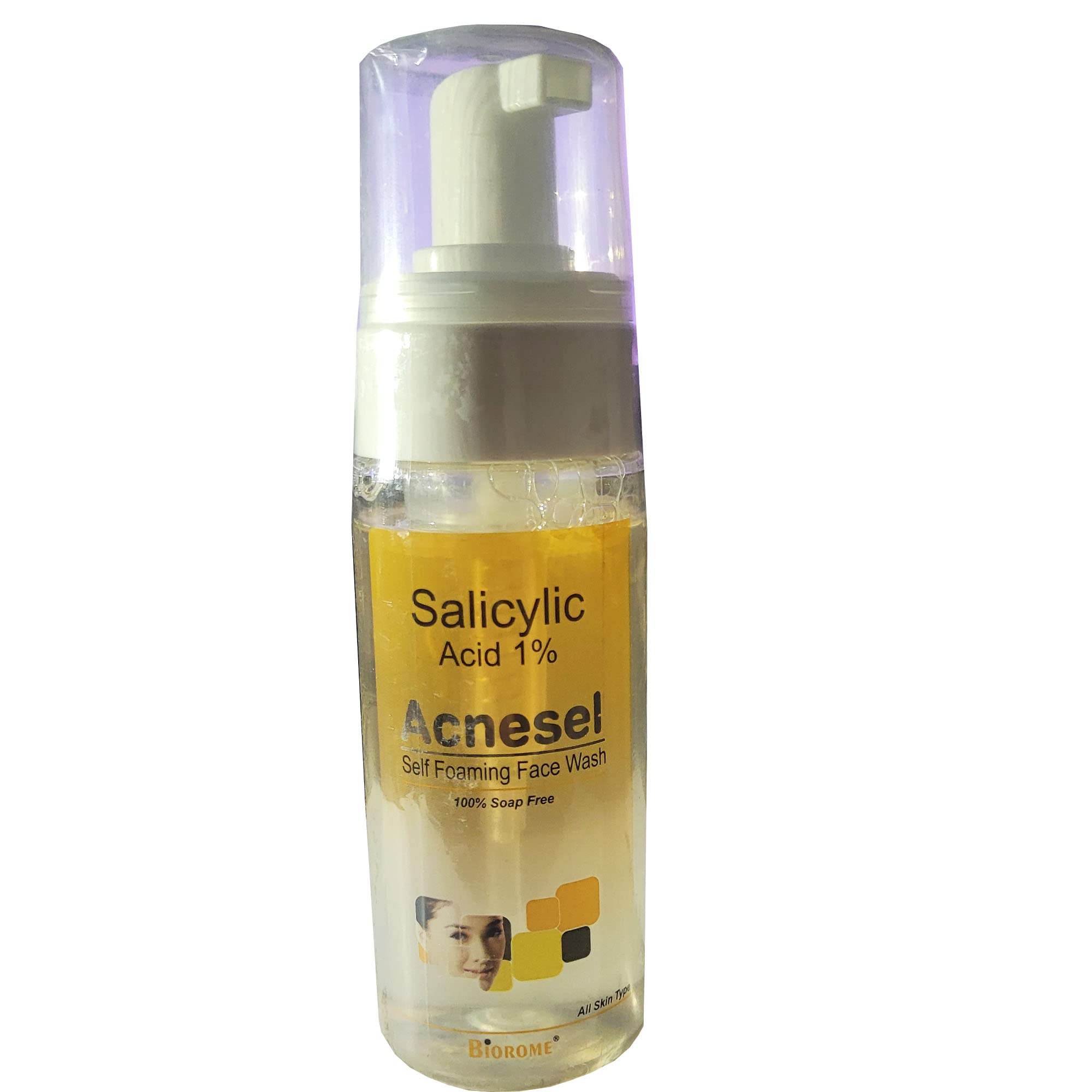 Rotex Biorome Acnesel Self Foaming Men & Women Anti Acne Pimple Daily Face Wash 150Ml For Cleaning Face Skin & Away Oil, Dirt, D