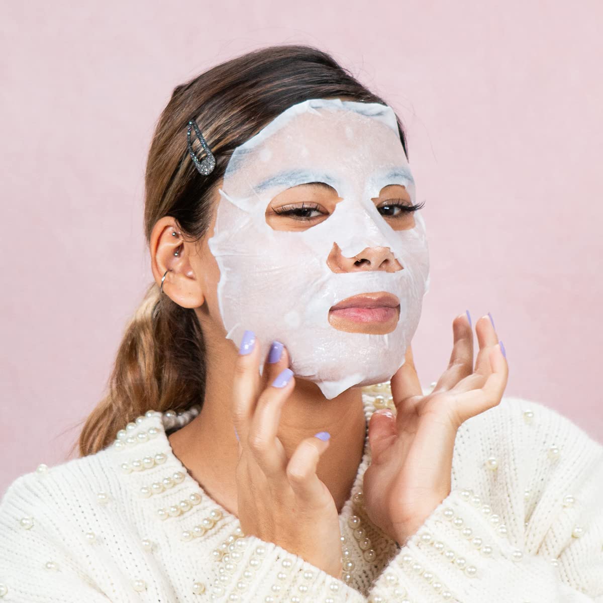 Facetory K Beauty Face Mask Skin Care - Everyday Charcoal Detoxifying Sheet Mask | Plant-Based Charcoal Face Mask (5 Pack)