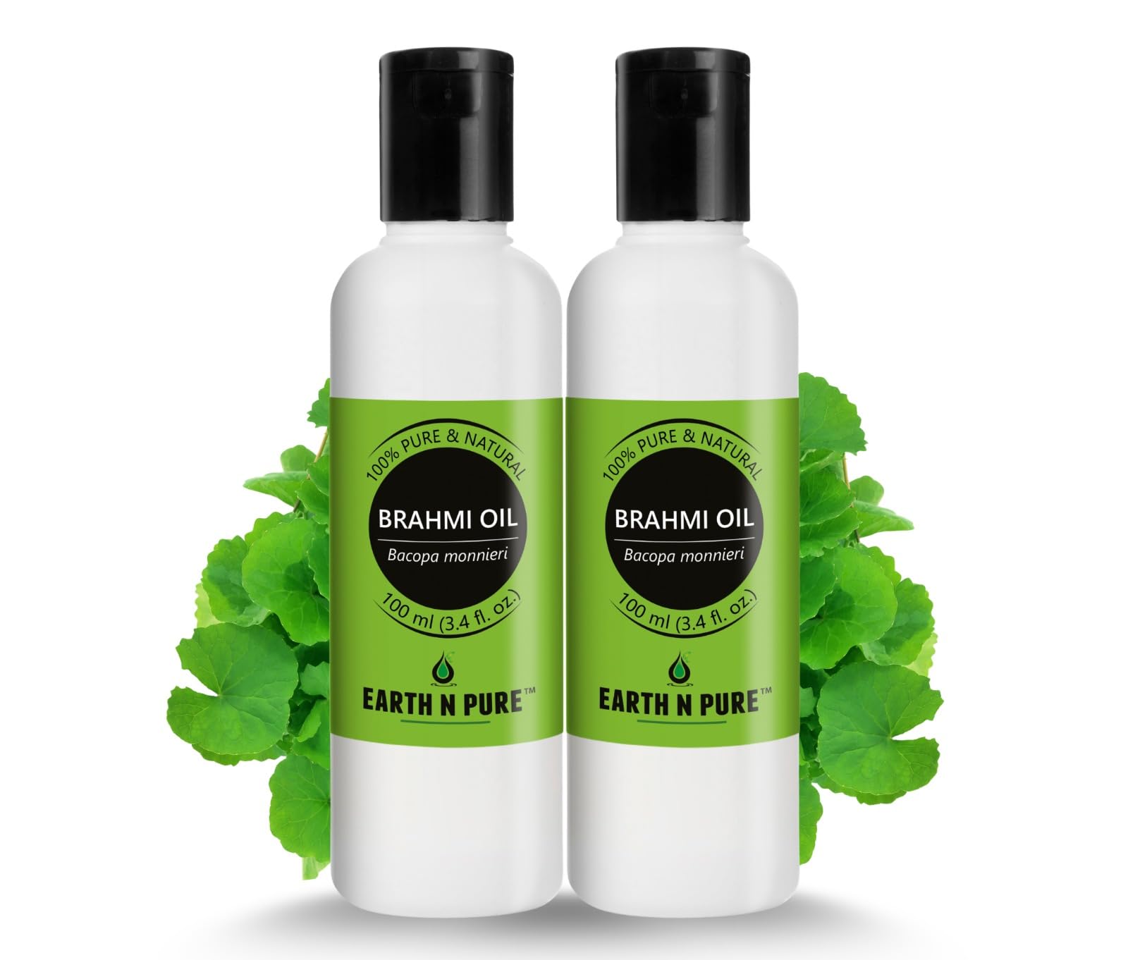 Earth N Pure Brahmi Oil For Hair, Cold Pressed, Natural And Therapeutic Grade - Pack Of 2 | 100 Ml