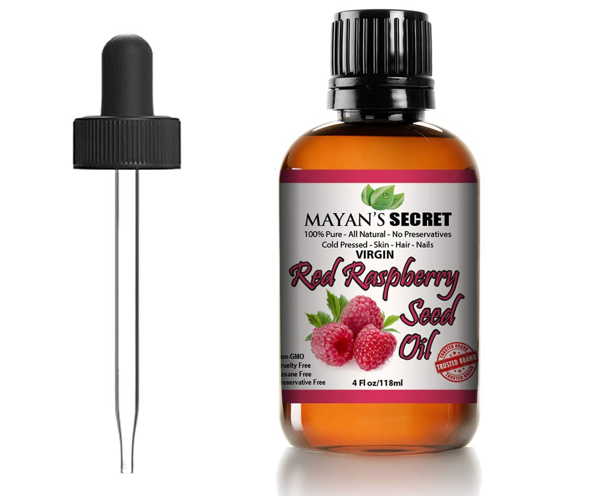 Mayan's Secret Red Raspberry Seed Oil Cold Pressed Unrefined (Virgin) Undiluted 100% Natural for face, hands,scars and breakouts
