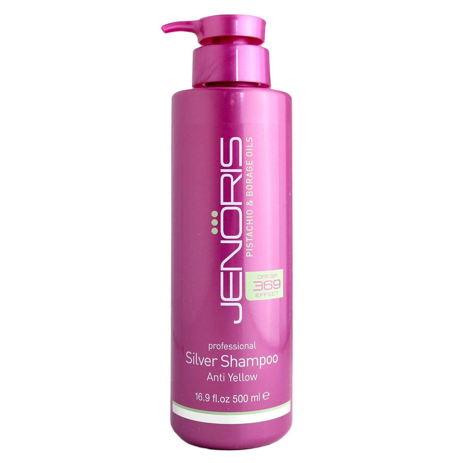 Jenoris Silver Shampoo 16.9 Fl.oz Professional Haircare Products; Purple Shampoo Healing Formula Prevents Discoloring for Blonde