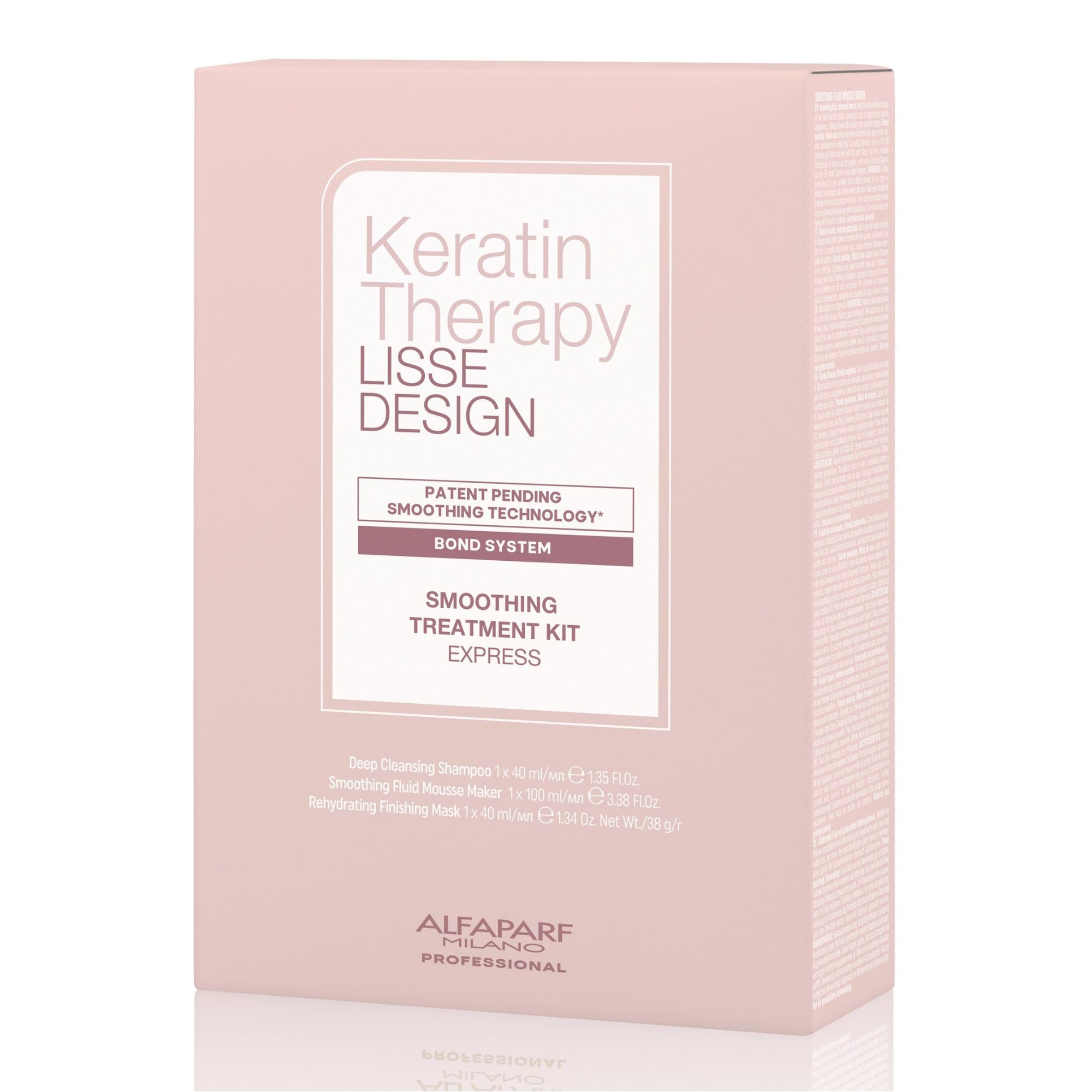 Alfaparf Milano Home Keratin Hair Treatment - Lisse Design Express Brazilian Hair Straightening and Smoothing - Formaldehyde Fre