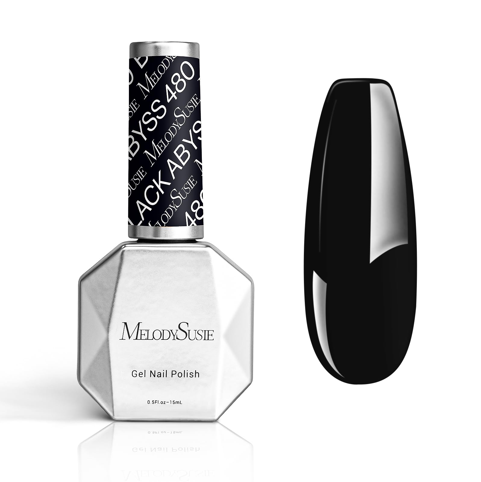 MelodySusie Thick Gel Nail Polish,15ML Black Abyss Color Soak Off UV LED Gel Polish Gift for Women Nail Art Manicure Salon DIY N