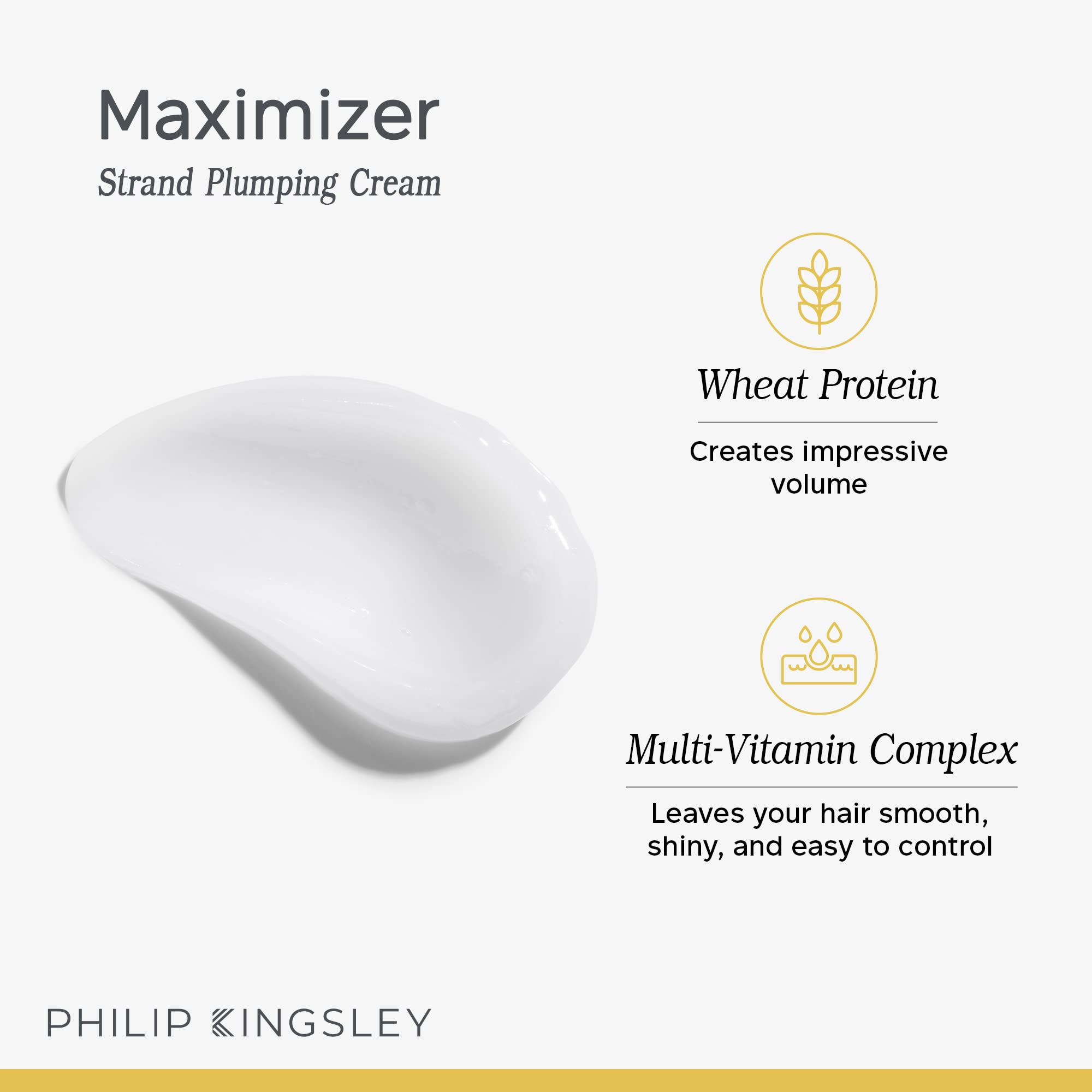 PHILIP KINGSLEY | Maximizer Strand Plumping Cream | Volume for Hair Smoothing | Volumizing for Fine, Flat, Limp, Flyaway Hair |