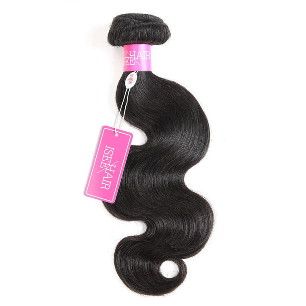ISEE Body Wave Bundles Human Hair 1 Bundles 24 Inches Body Wave Human Hair Bundles Brazilian Virgin Hair Natural Black Color Bun