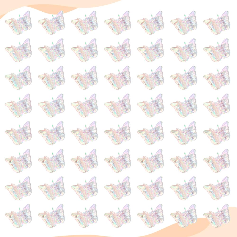 Ahoney 60PCS Mini Butterfly Hair Clips for Hair with Box Clear Claw Clips Glitter 90s Y2k Hair Accessories for Girls Women