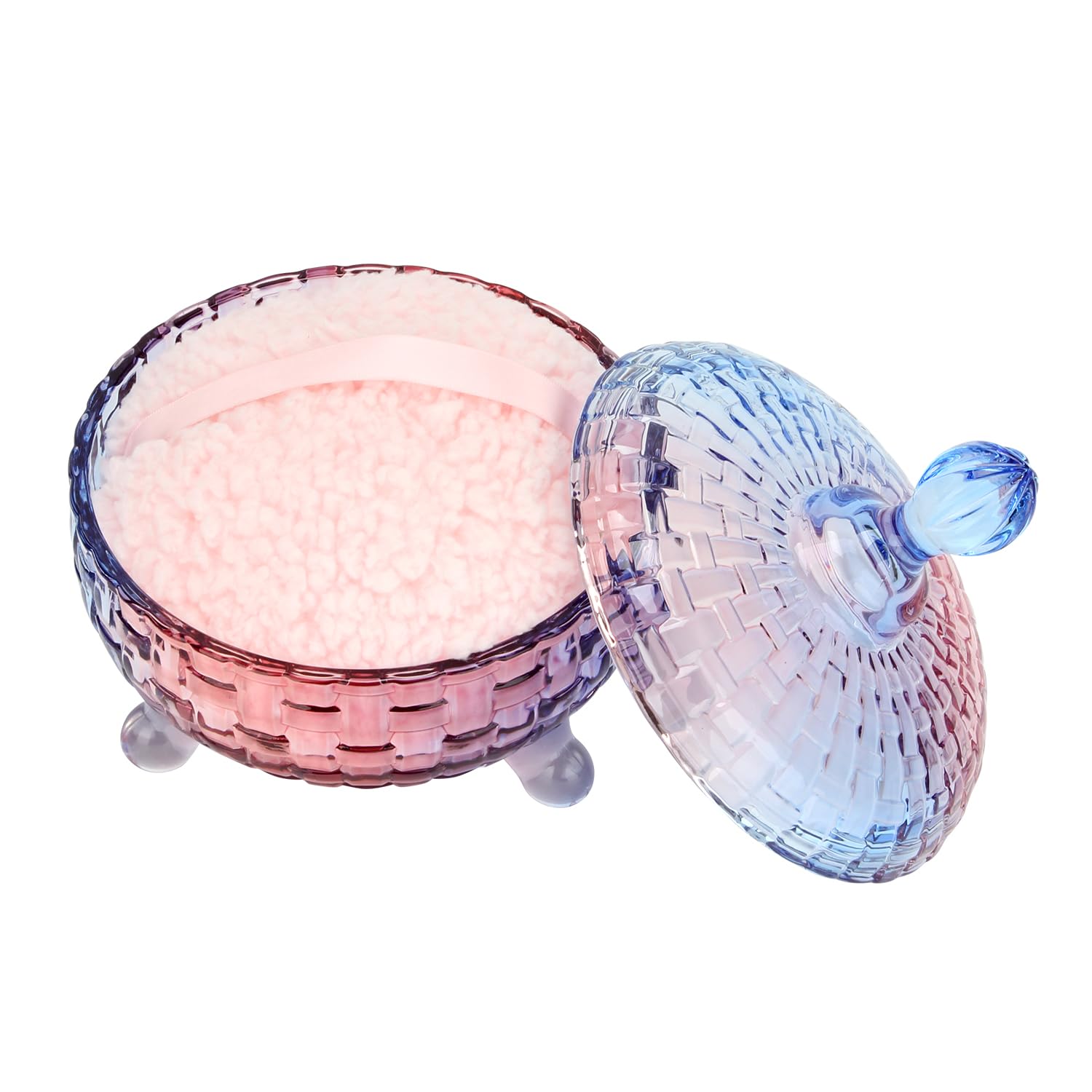 Kcgani 5.43 Glass Crystal Extra Large Dusting Powder Puff and Container