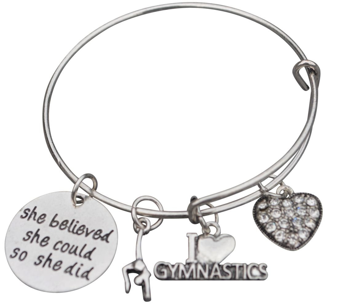Infinity Collection Gymnastics Bangle Bracelet- Gymnastics Bracelet- Gymnastics Jewelry - Gift For Gymnast