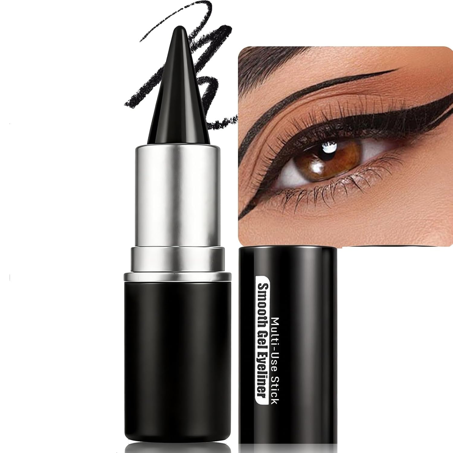 Dozera Gel Black Eyeliner Pencil Waterproof Eye Liner Kajal & Eyeliner Pen Waterproof, Smoky Eye Shadow Long Lasting, Easy Glide