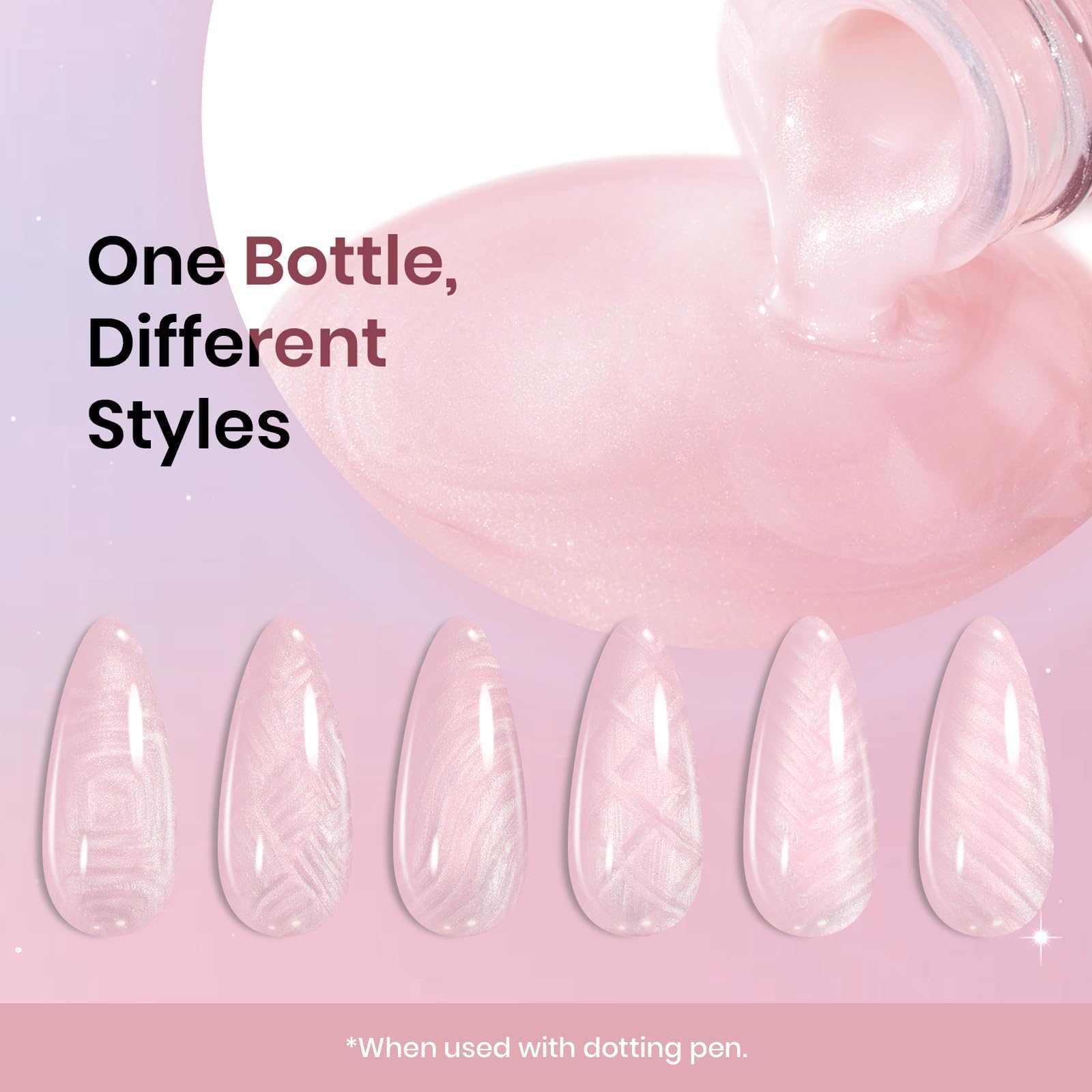 Beetles Pearl Pink Gel Liner Nail Polish,Soak Off Uv Led Pearl Gel Nail Polish Drawing Valentine Gel Polish Cotton Candy Pearles