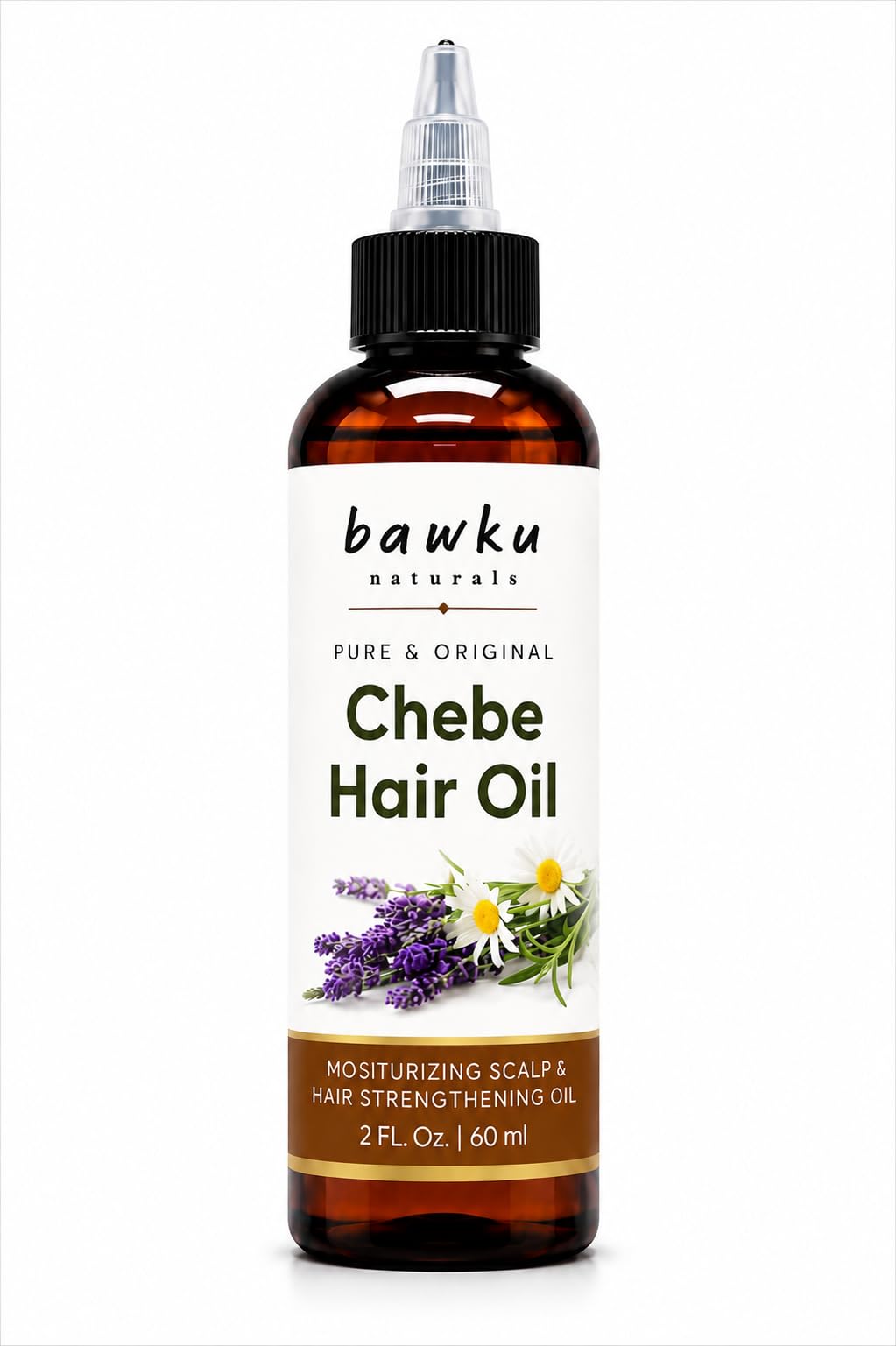 bawku naturals Hair Oil with Authentic Chebe Powder from Chad  Castor, Olive, Lavender & Chamomile for Dry, Damaged Hair & Itch