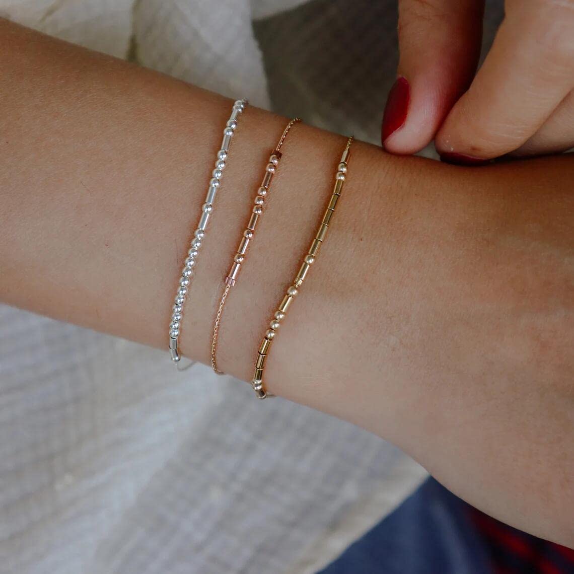 Morse Code Bracelets for Women Zero Funny Inspirational Jewelry Christmas Birthday Gifts for Her Mom Daughter Sister Best Friend