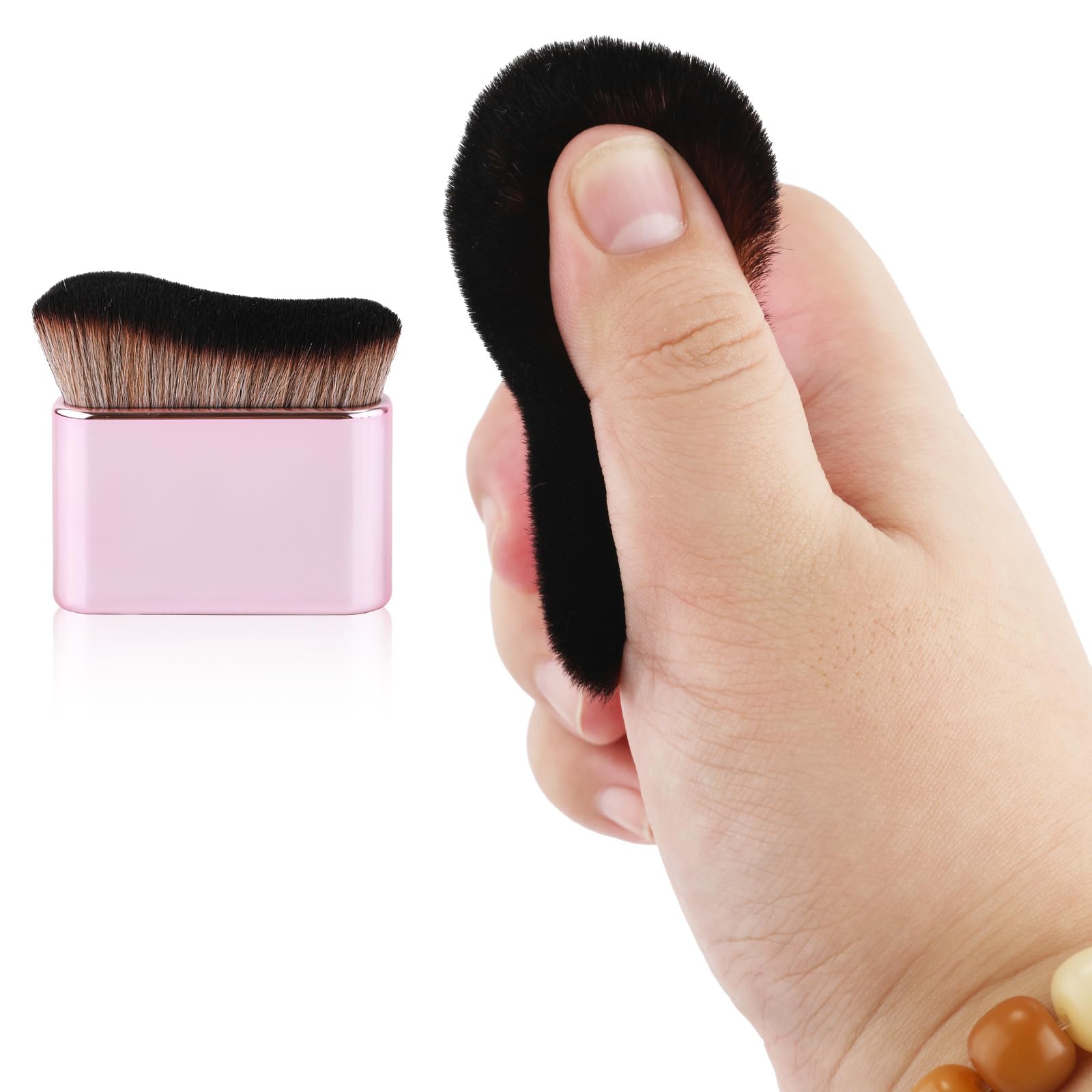 Self Tanning Brush, Self Tanner Applicator Brush Foundation Body Makeup Brushes Self Tan Brush for Kabuki Face Spray(Rose Pink)