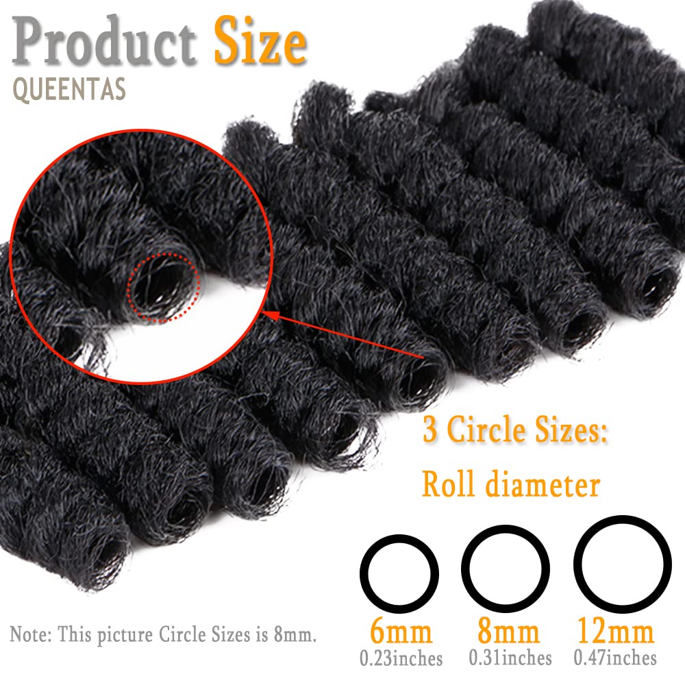 Queentas 6 Packs 10Inches 6Mm Small Toni Curl Carrie Curl Crochet Hair For Women Short Black Curly Crochet Synthetic Hair Extens