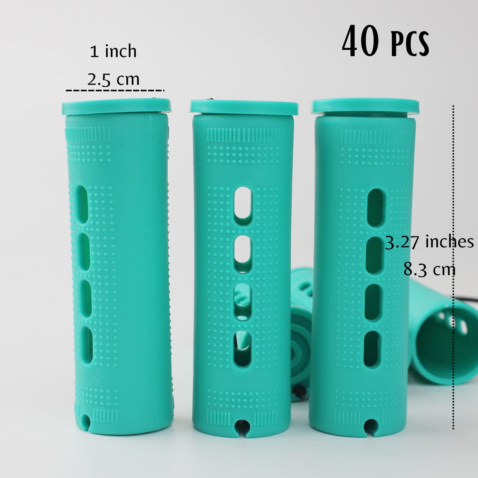 Large Perm Rods,40 pcs Green Color Perm Rods for Natural Hair Jumbo Cold Wave Rods for Long Short Hair Hair Roller Hair Curlers