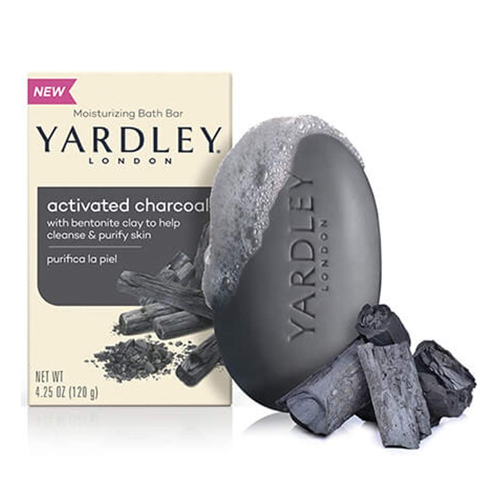 Yardley Yardley London Moisturizing Bath Bar, Activated Charcoal 4.25 Ounce (Pack Of 24), Activated Charcoal, 24 Count