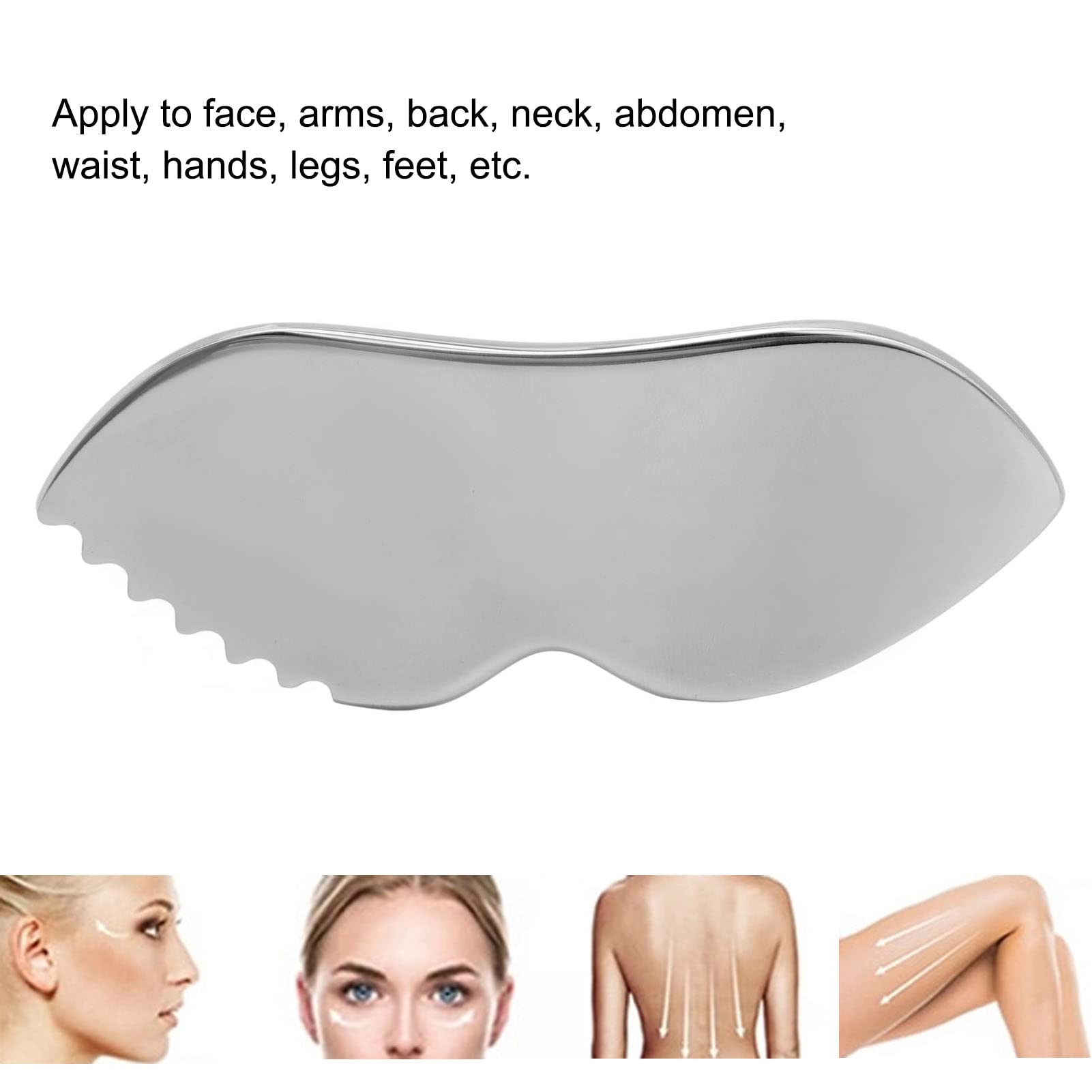 Stainless Steel Gua Sha For Facial Skin Care Scraping Massage Tool With Comb Teeth | Facial Massage, Used For Face, Neck, And Ar