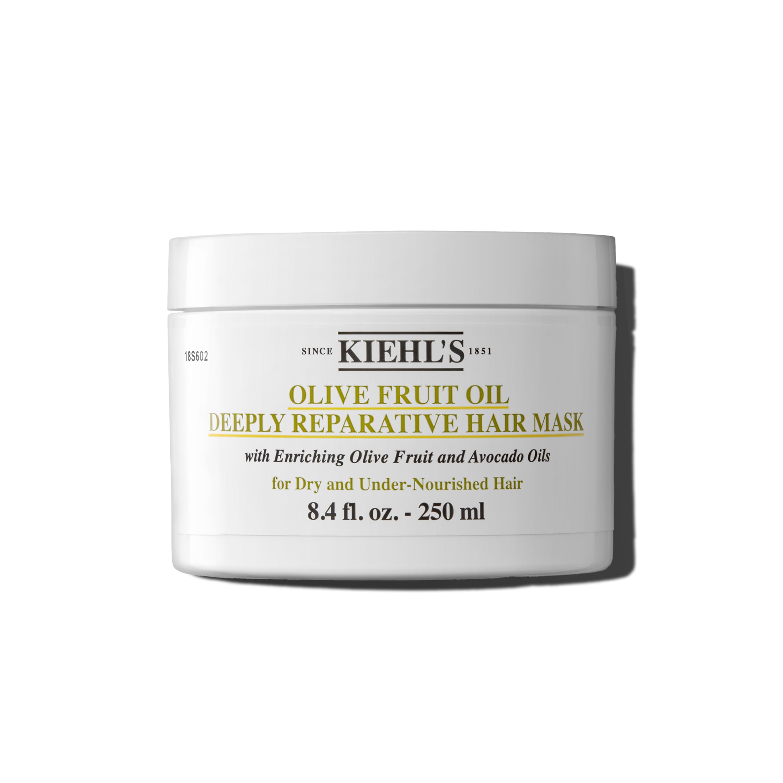 Kiehl's Olive Fruit Oil Deeply Reparative Hair Mask, Moisturizing Hair Treatment for Dry & Damaged Hair, Restores Shine, with Av