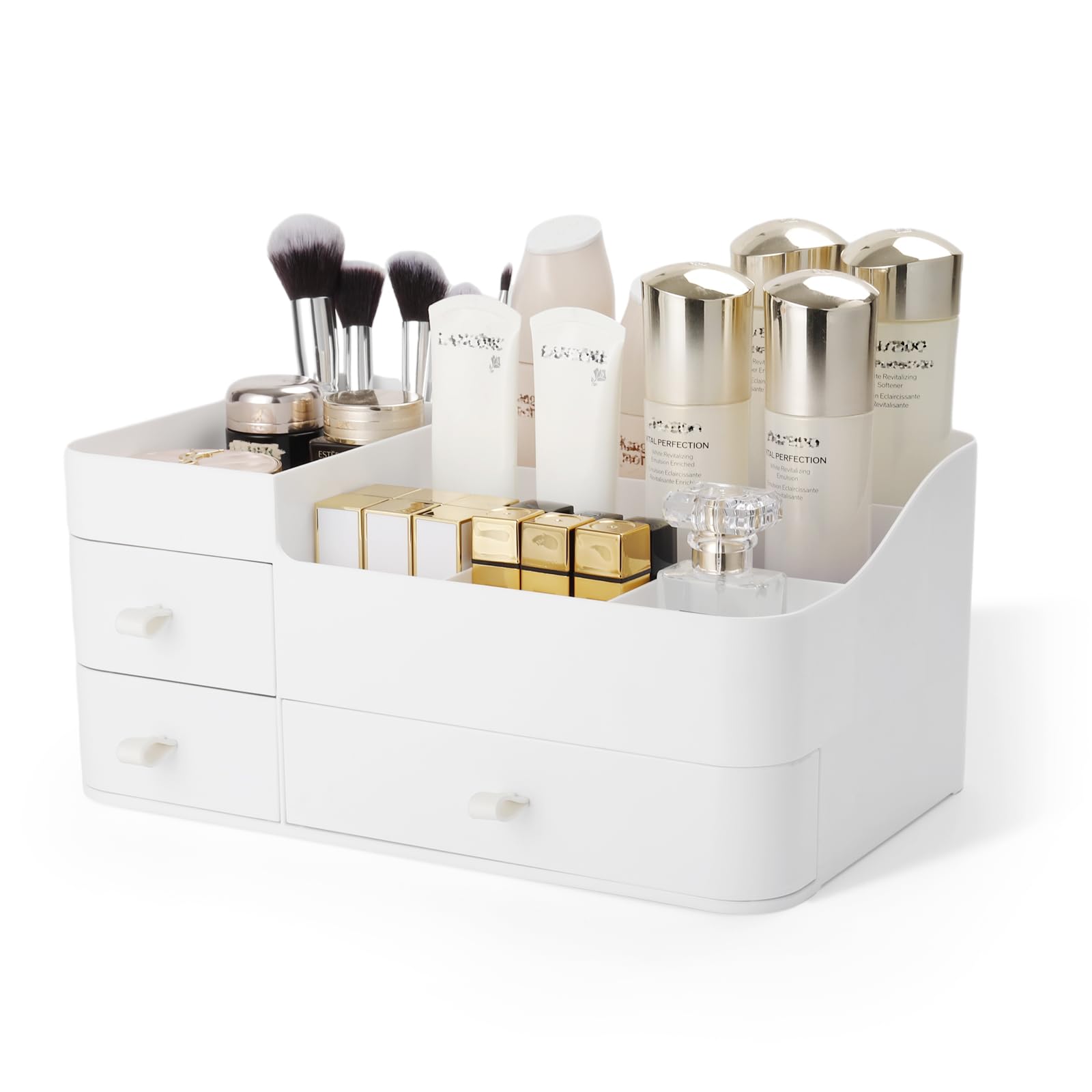 Btremary Makeup Organizer For Vanity, Large Capacity Desk Organizer With Drawers For Cosmetics, Lipsticks, Jewelry, Nail Care, S
