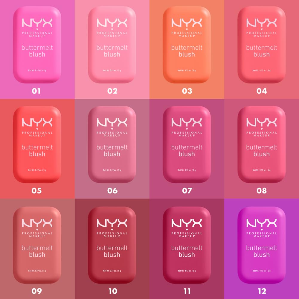Nyx Professional Makeup Buttermelt Powder Blush, Fade And Transfer-Resistant Blush, Up To 12Hr Make Up Wear, Vegan Formula - Get