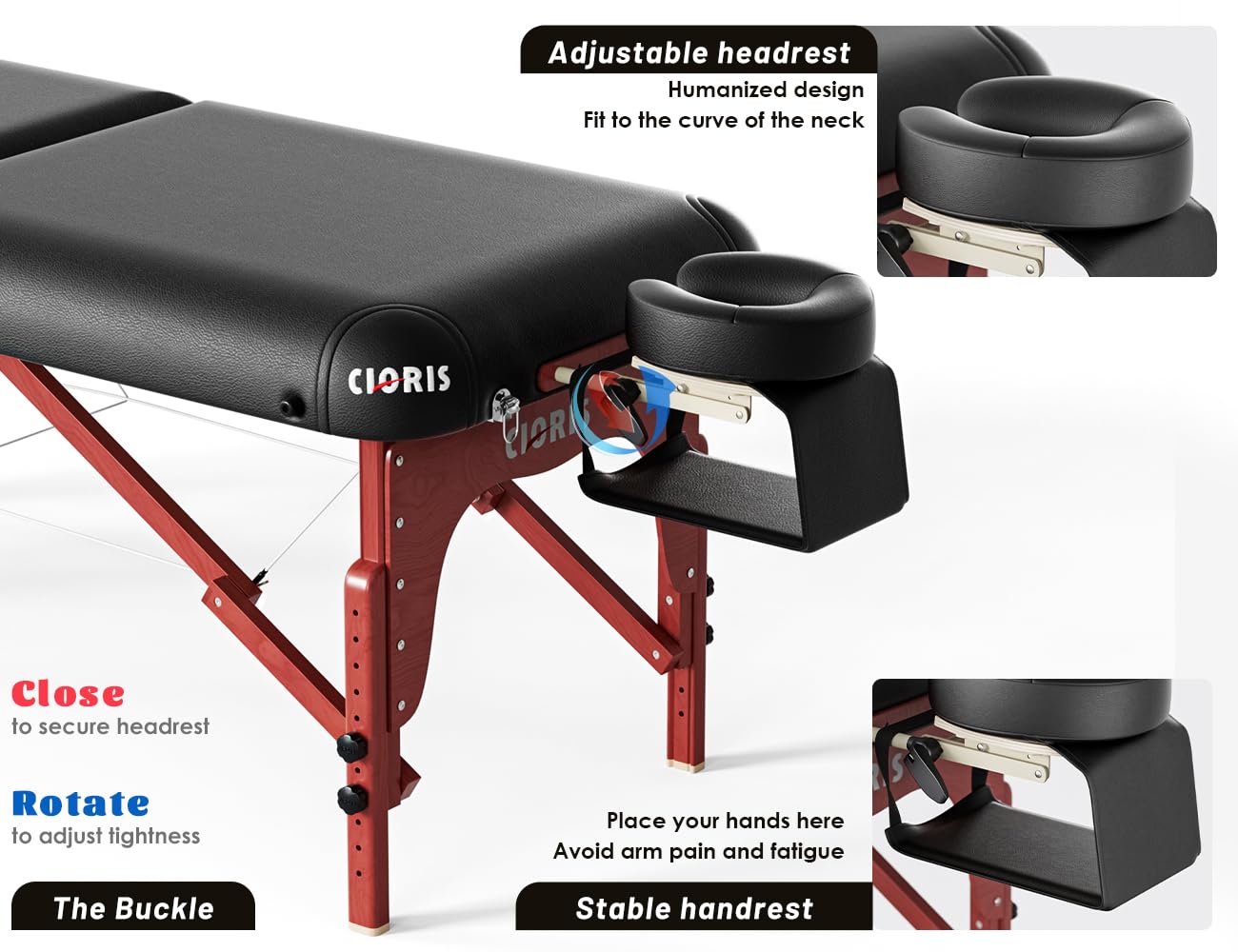 Cloris 84'' Luxury Massage Table Portable 2 Folding Lightweight Facial Salon Spa Tattoo Bed Height Adjustable With Carrying Bag