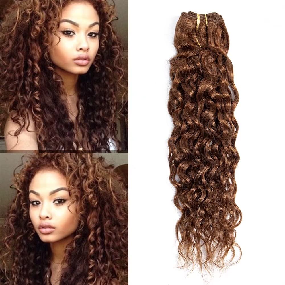 Color 30 Brown Water Wave Bundles Brazilian Hair Weave Bundles 100% Wet And Wavy Virgin Brazilian Human Hair Bundles Extension C