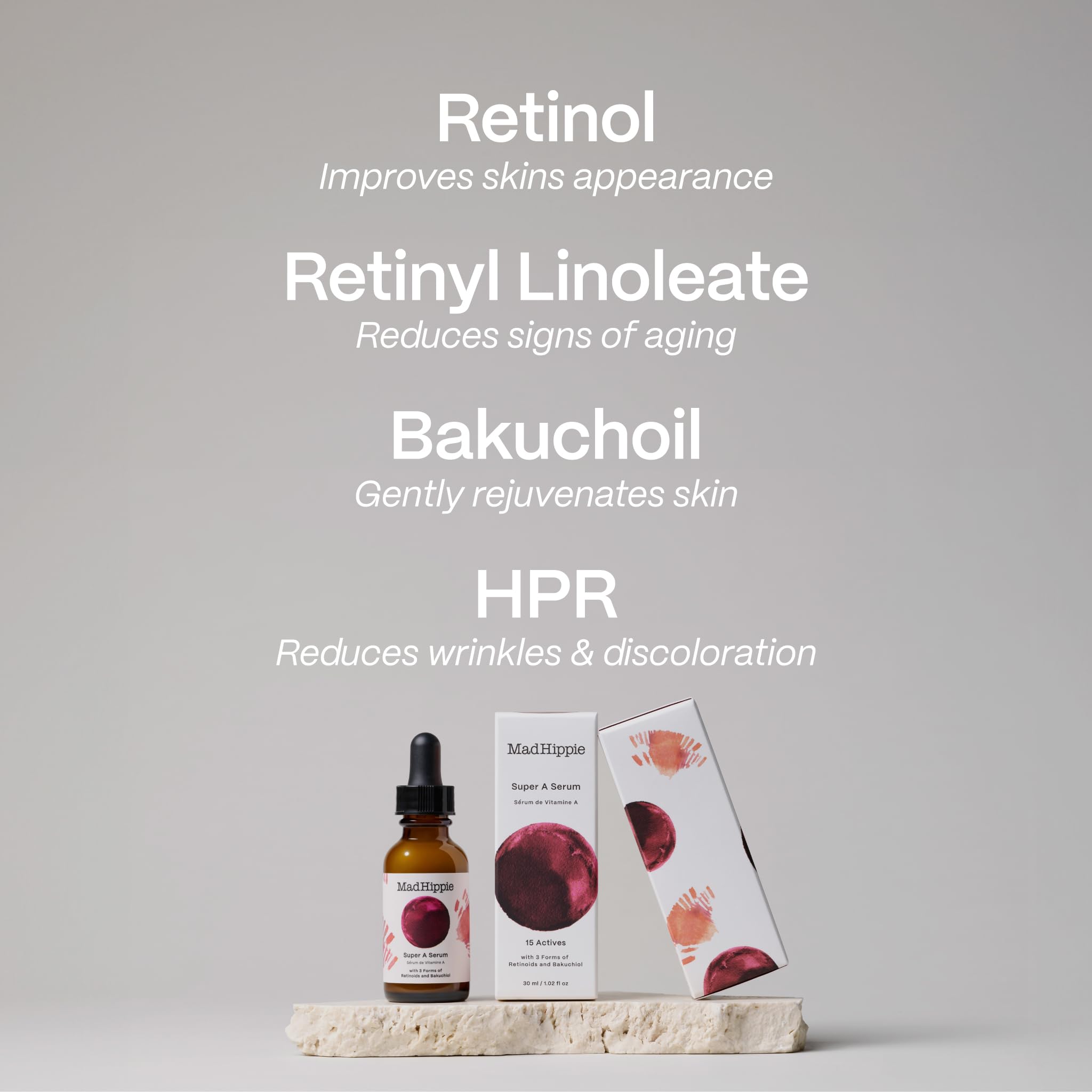Mad Hippie Super A Retinol Serum for Face - Potent Skin Repair & Anti-Aging Serum with 3 Retinoids, Bakuchiol + Hydrating Hyalur