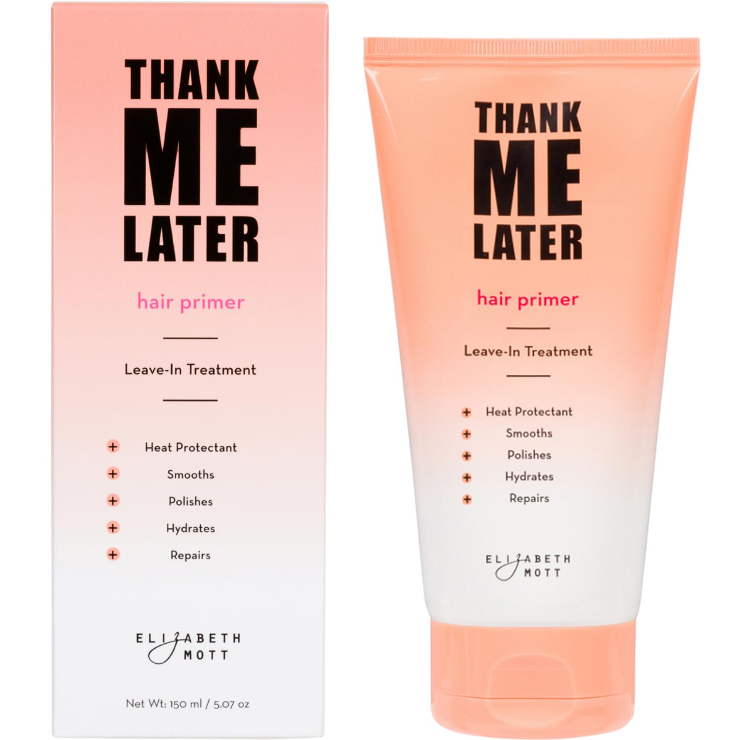 Elizabeth Mott Thank Me Later Hair Primer Leave-in Hair Treatment - Conditioning, Strengthening, Heat Protectant, Anti-Frizz - V