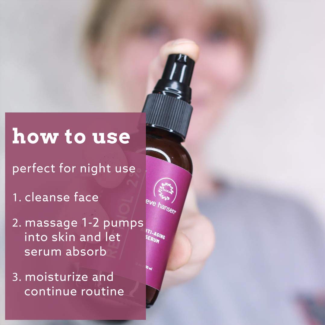 Eve Hansen Anti-Aging Retinol Serum for Face | Anti-Wrinkle Serum with Vitamin A, E, and Hyaluronic Acid | Acne Scar, Pore Minim