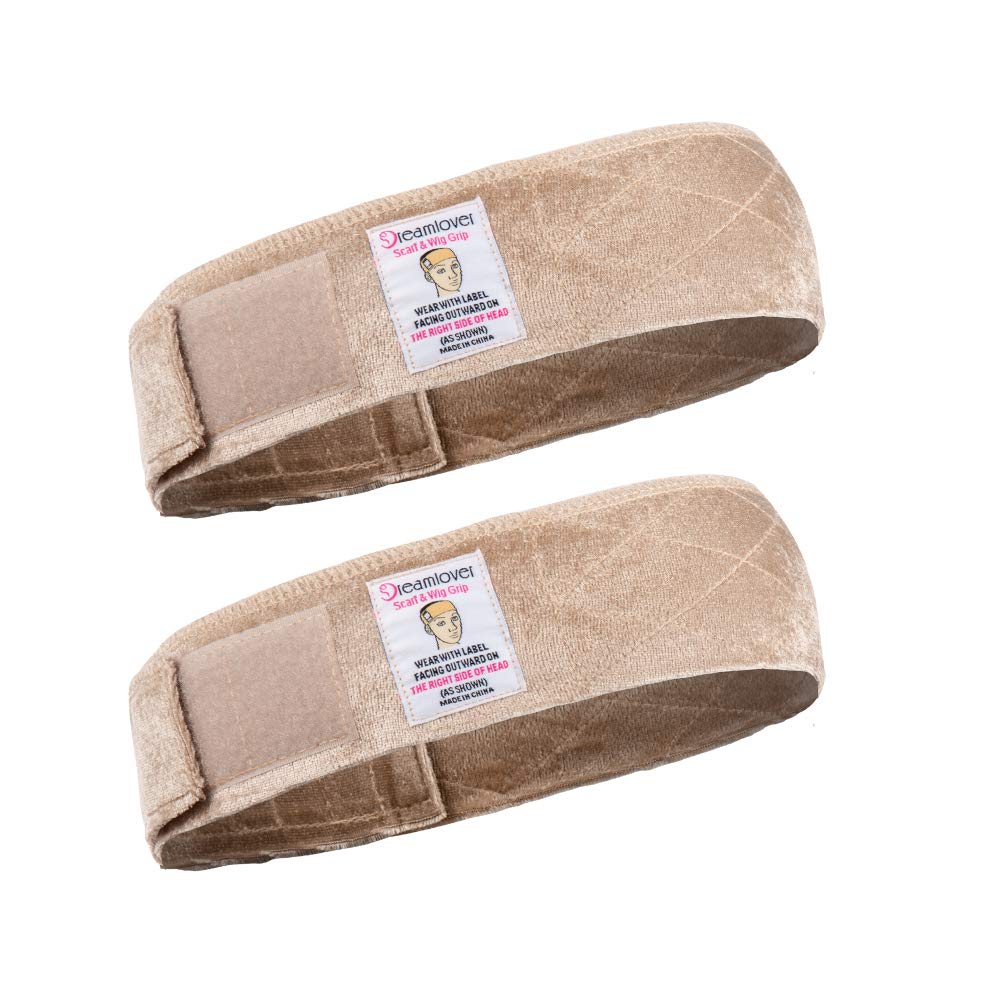 Dreamlover Wig Grip Headband - Tan, Lace Material, One Size, 2 Pieces for Secure Wig Wear