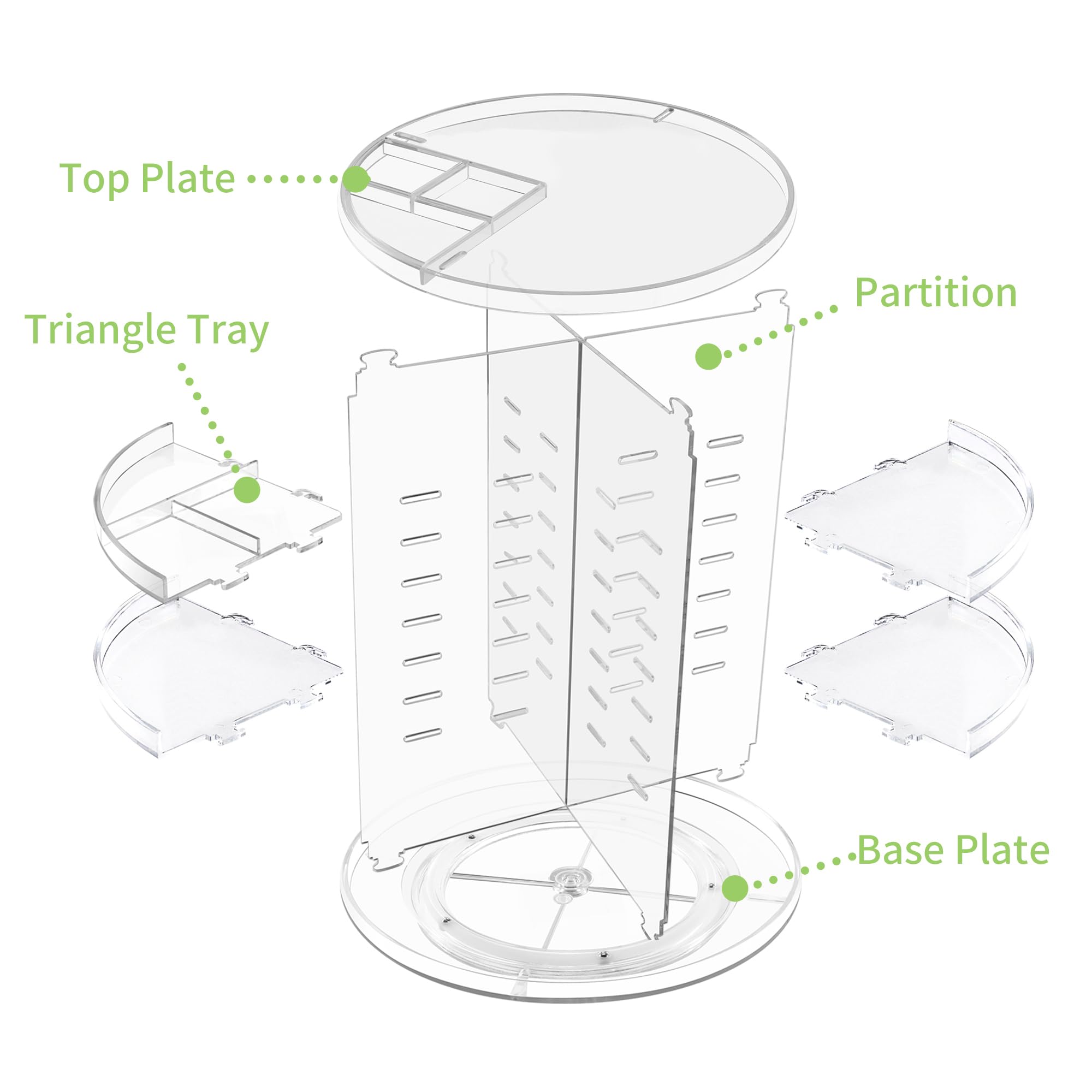 Coyaho 360 Rotating Makeup Organizer, Spinning Bathroom Organizer Countertop, Cosmetic Holder Shelf, Make Up Organizers And Stor