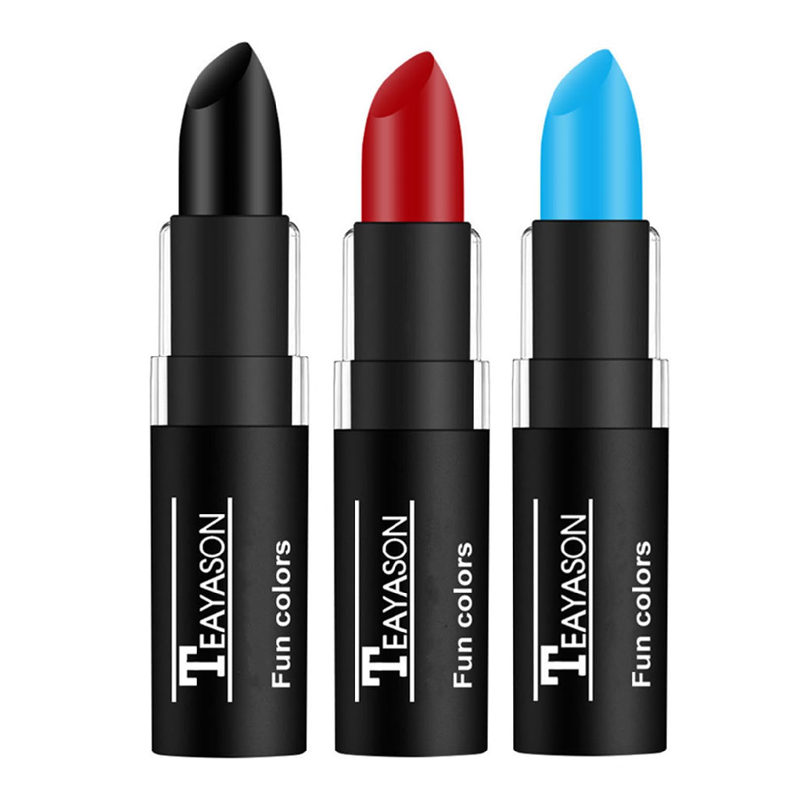 Go Ho 3 PCS Red Black and Blue Cream-Blendable Stick - 3 Colors Face Body Paint Stick,Eye Black Baseball Sticks Face Paint for B
