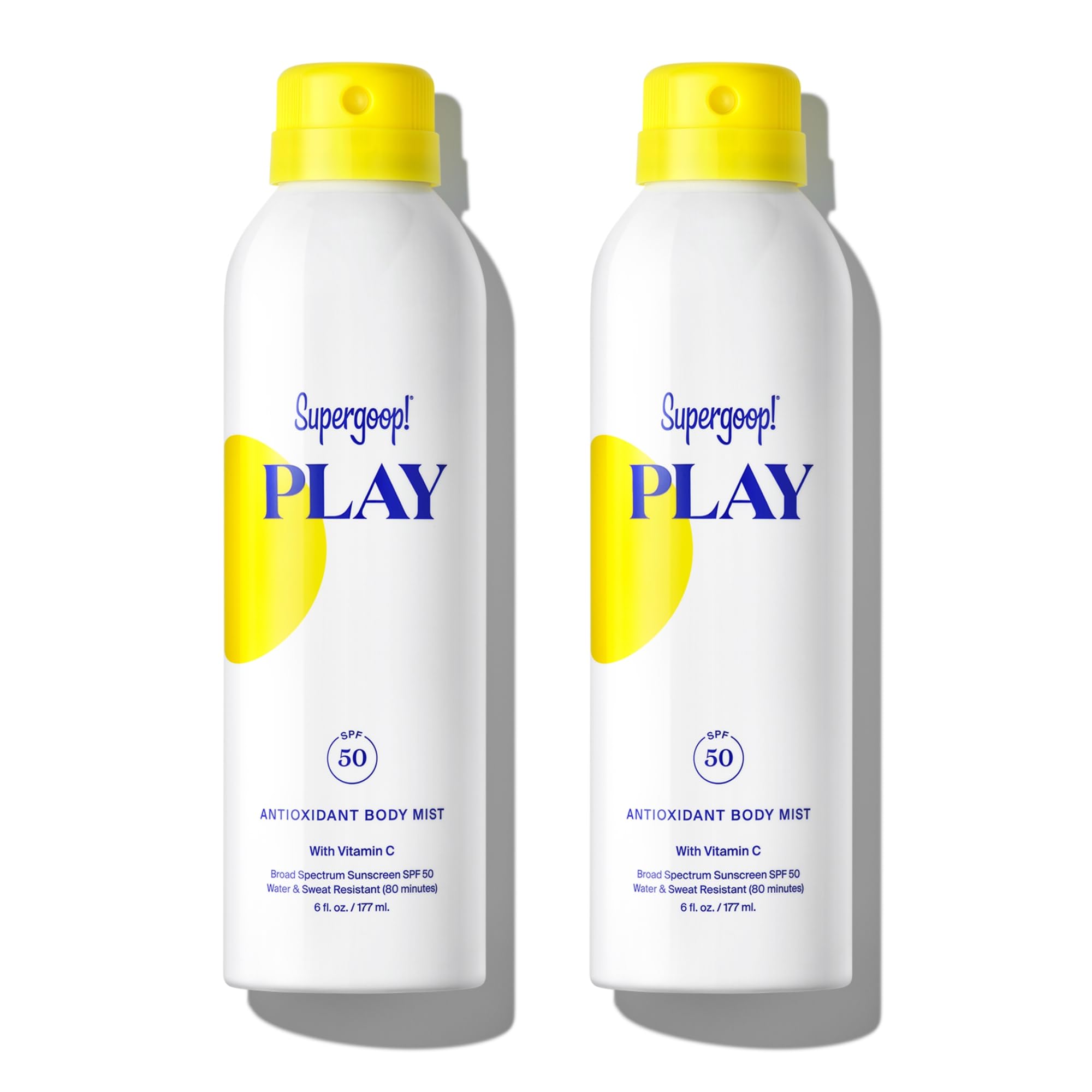 Supergoop! Play Spf 50 Antioxidant Body Mist W/Vitamin C, 6 Fl Oz - 2 Pack - Broad Spectrum Sunscreen Spray - Clean Ingredients