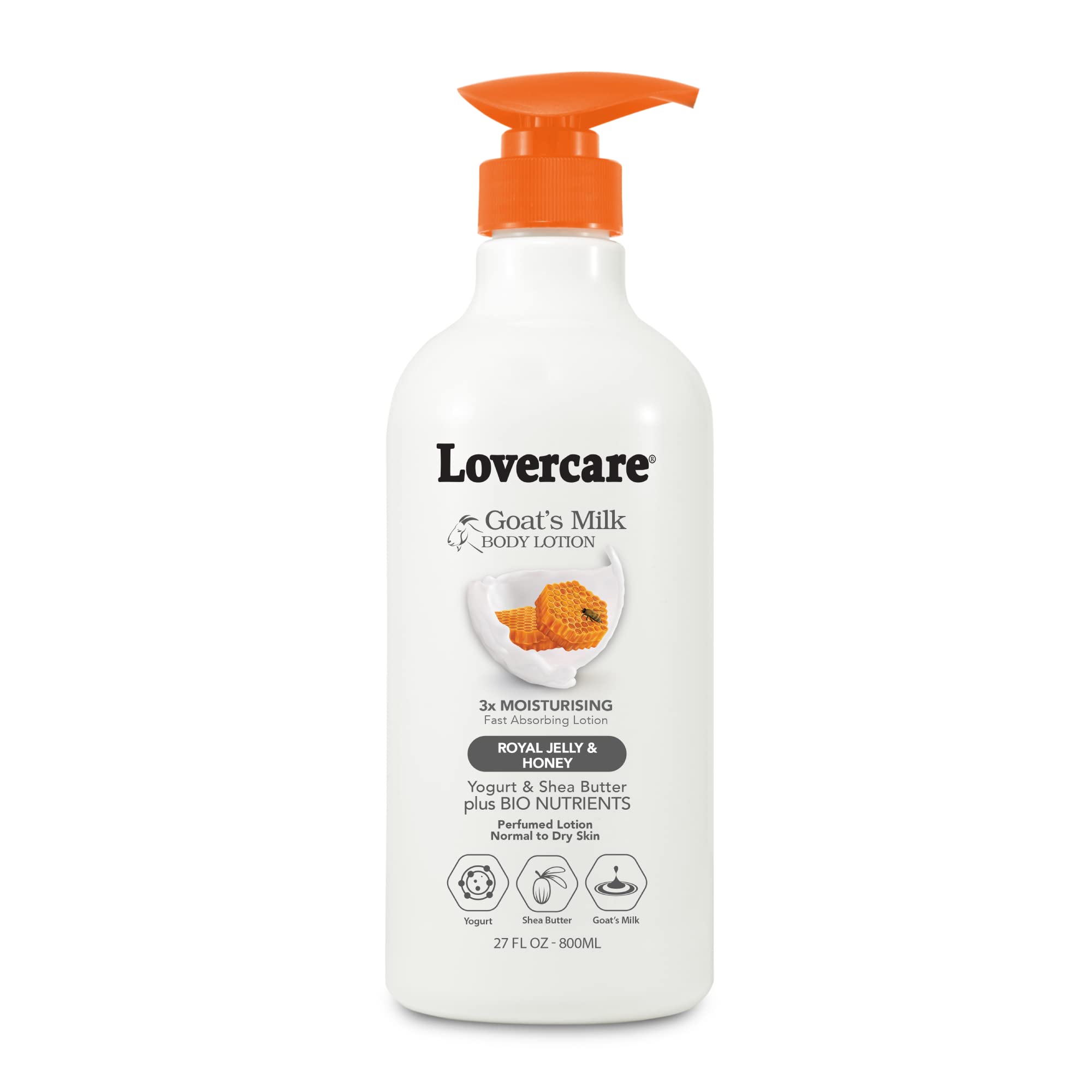 Lovercare Goat Milk Body Lotion for Dry Skin Royal Jelly & Honey 27.05oz (800ml) - Single