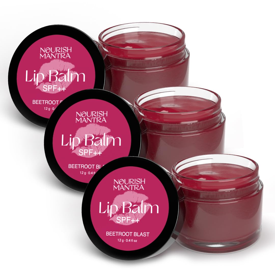 Nourish Mantra Beetroot Blast Lip Balm With Spf/Formulated With Beetroot Extracts, Olive Oil, Shea Butter, Vitamin E And Avocado