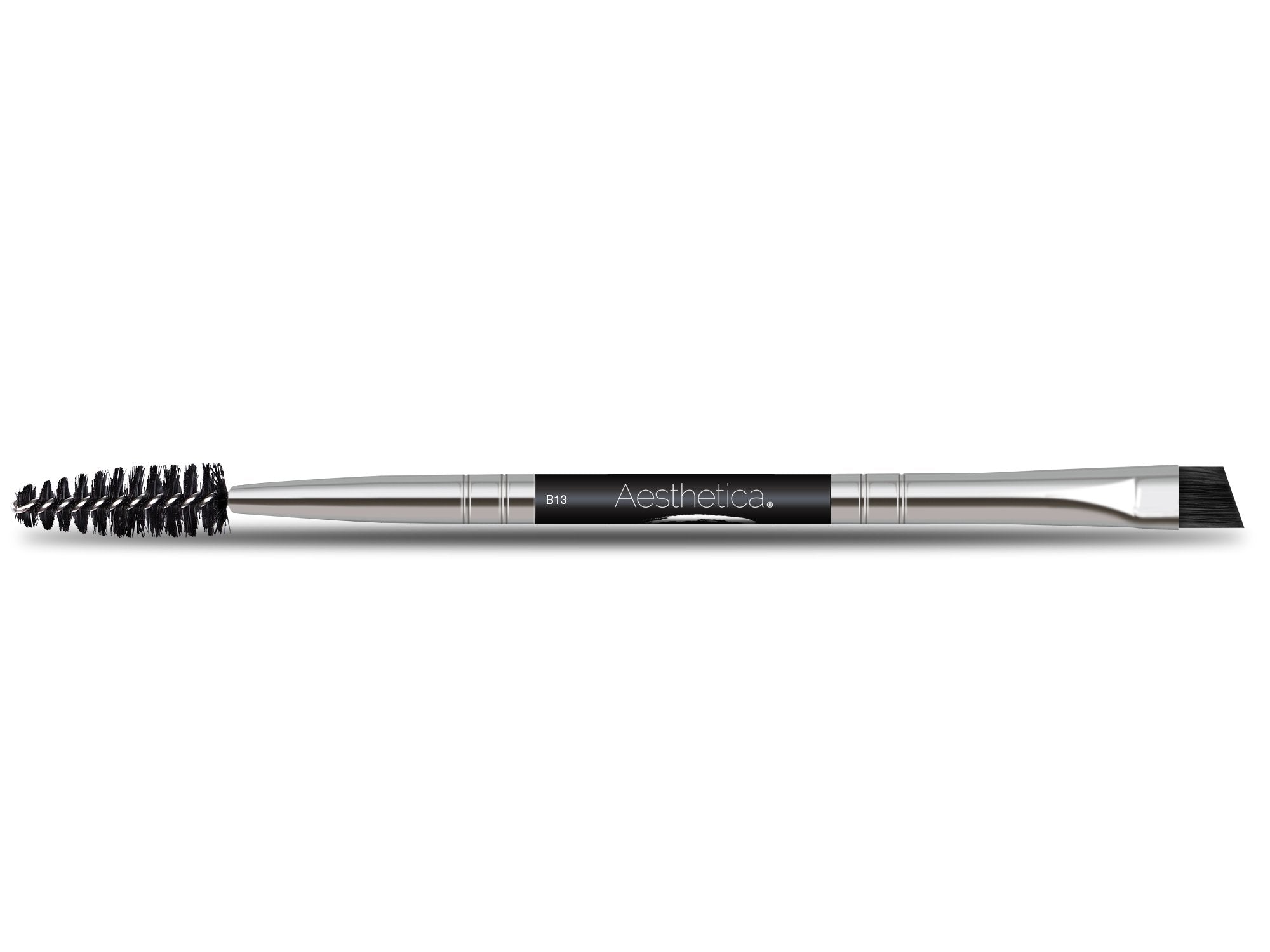 Aesthetica Pro Series Double Ended Eyebrow Brush & Spoolie - Angled Brow Brush for Precision Application & Blending of Eye Brow