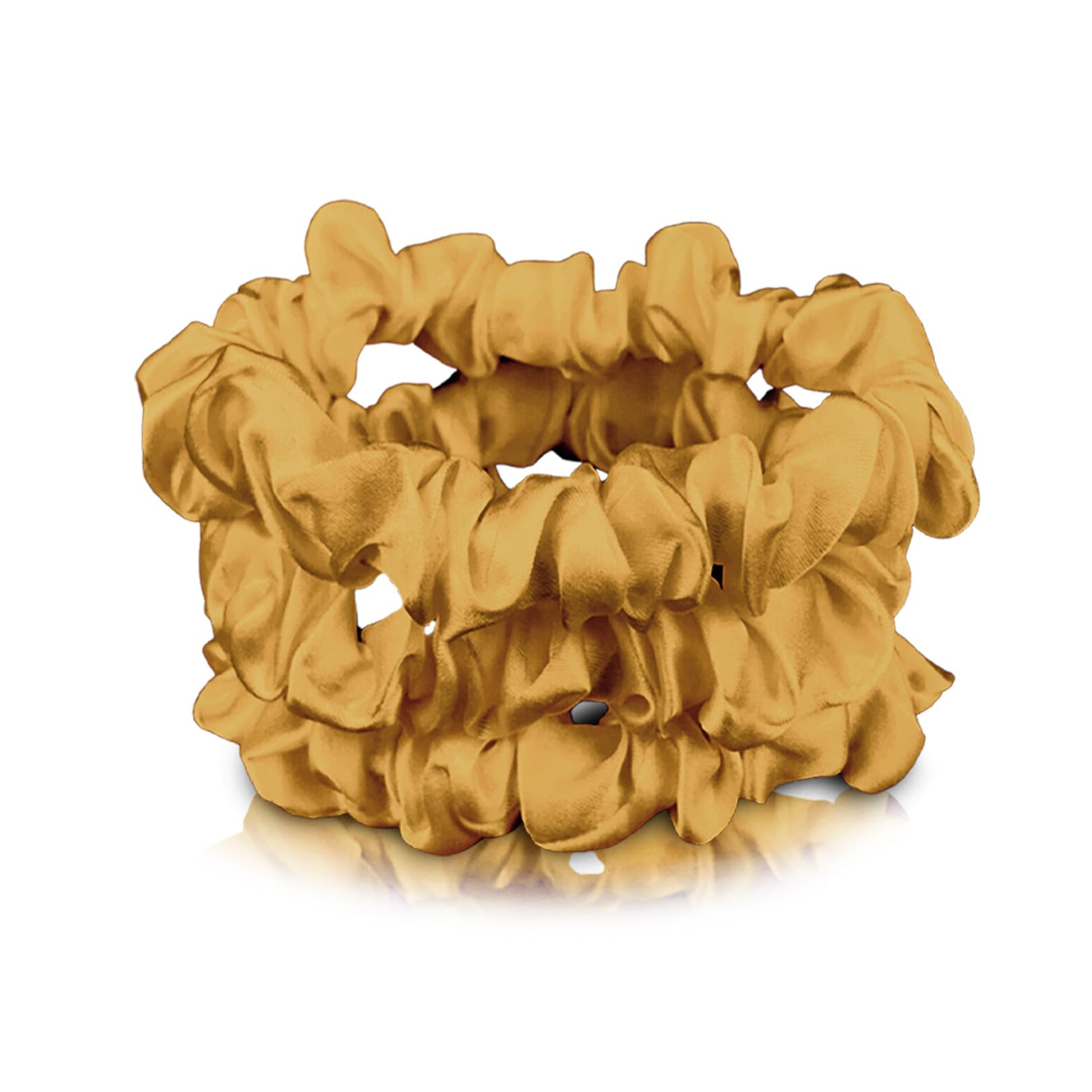 Celestial Silk Mulberry Silk Scrunchies For Hair - Small Silk Hair Ties (Gold)