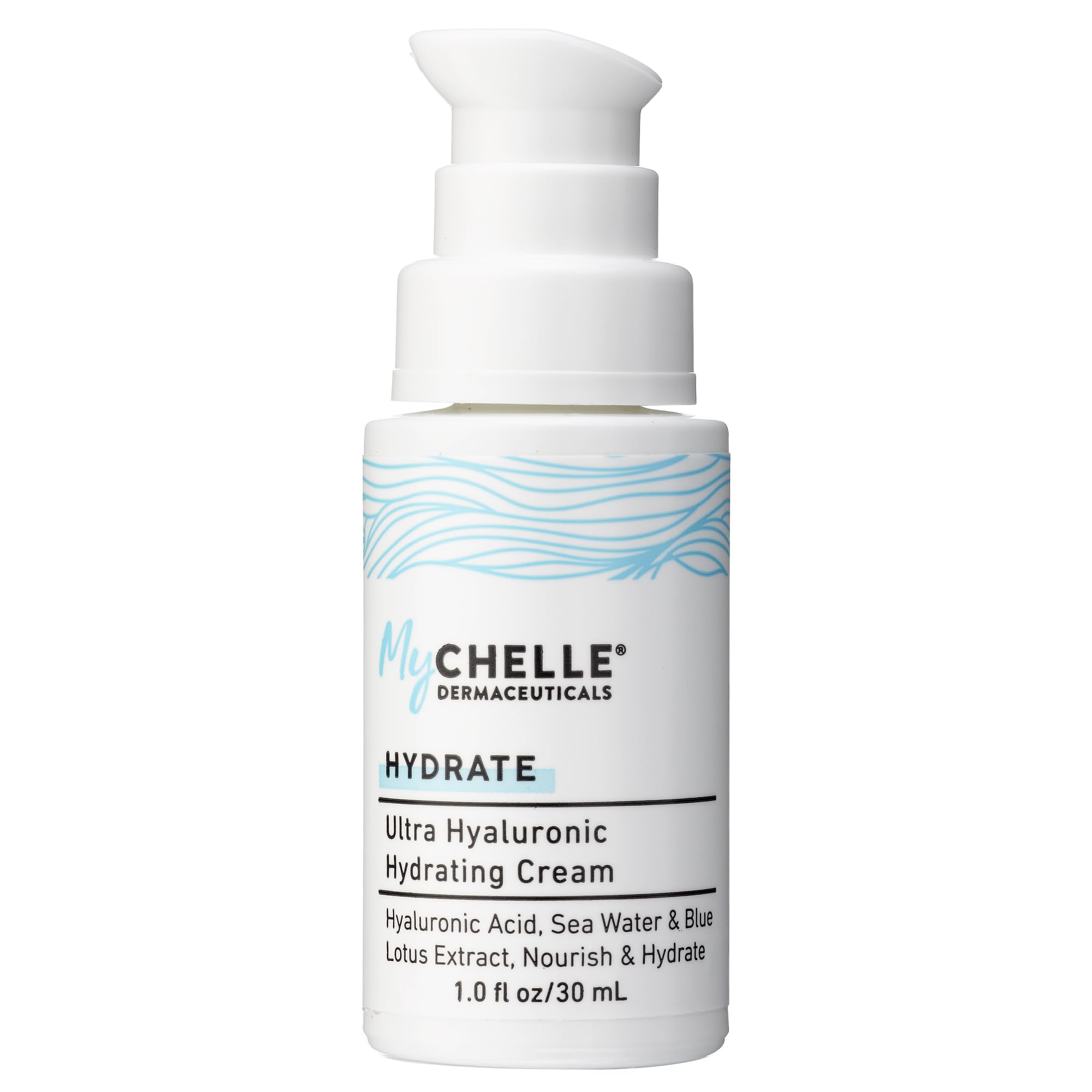 MyChelle Dermaceuticals Ultra Hyaluronic Hydrating Cream (1.0 Fl Oz) - Rich Hydration for Dry Skin with Vegan Hyaluronic Acid, H