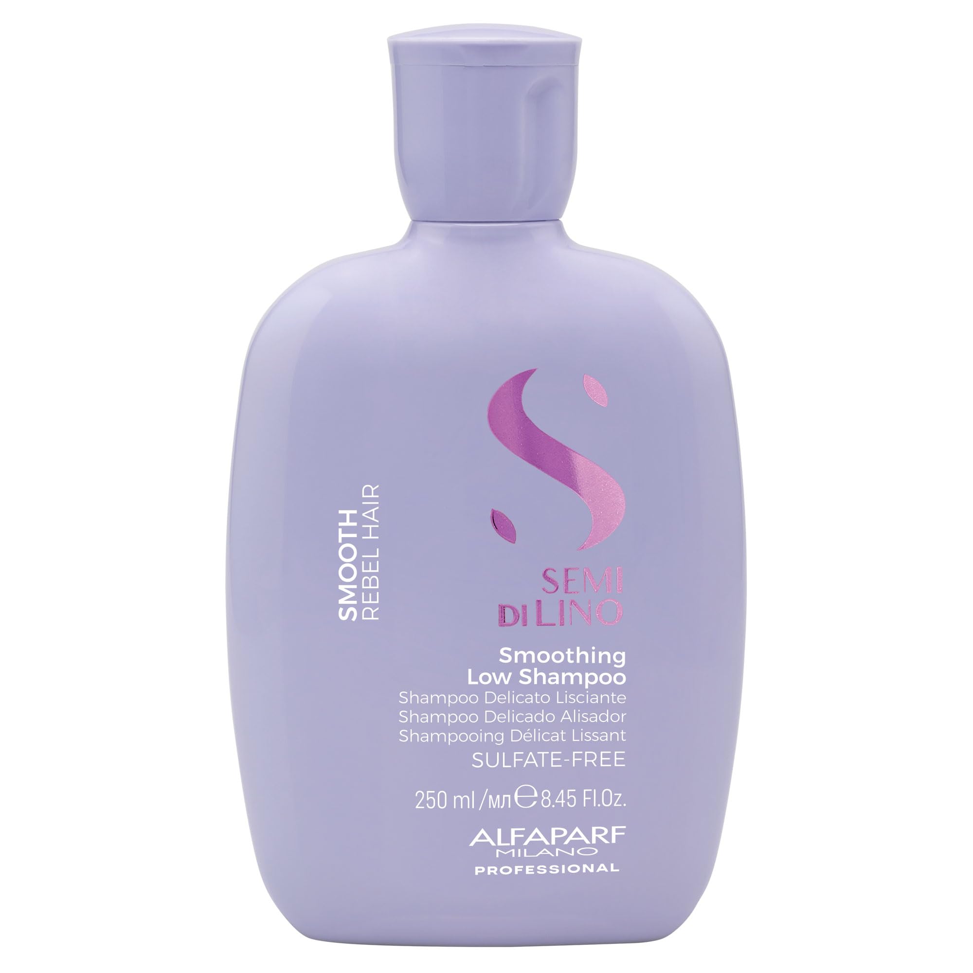 Alfaparf Milano Semi Di Lino Smooth Low Shampoo For Frizzy & Rebel Hair, Sulfate Free, Straightens Controls Hydrates, Smoothes U