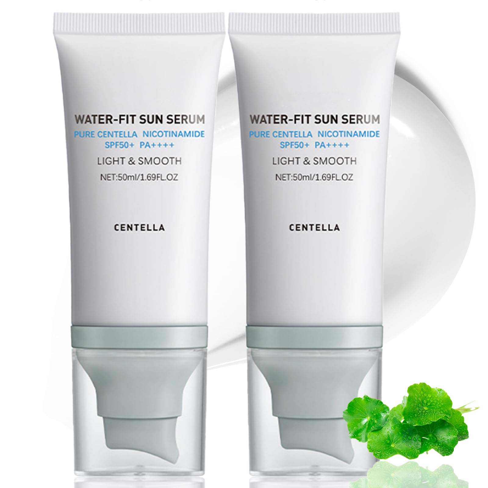 2 Pcs ??????????????   Sunscreen SPF50 PA++++, 50ML Cen-tella Madagascar Face Sun Screen Long-Lasting Protection, Hyalu Cica Wat