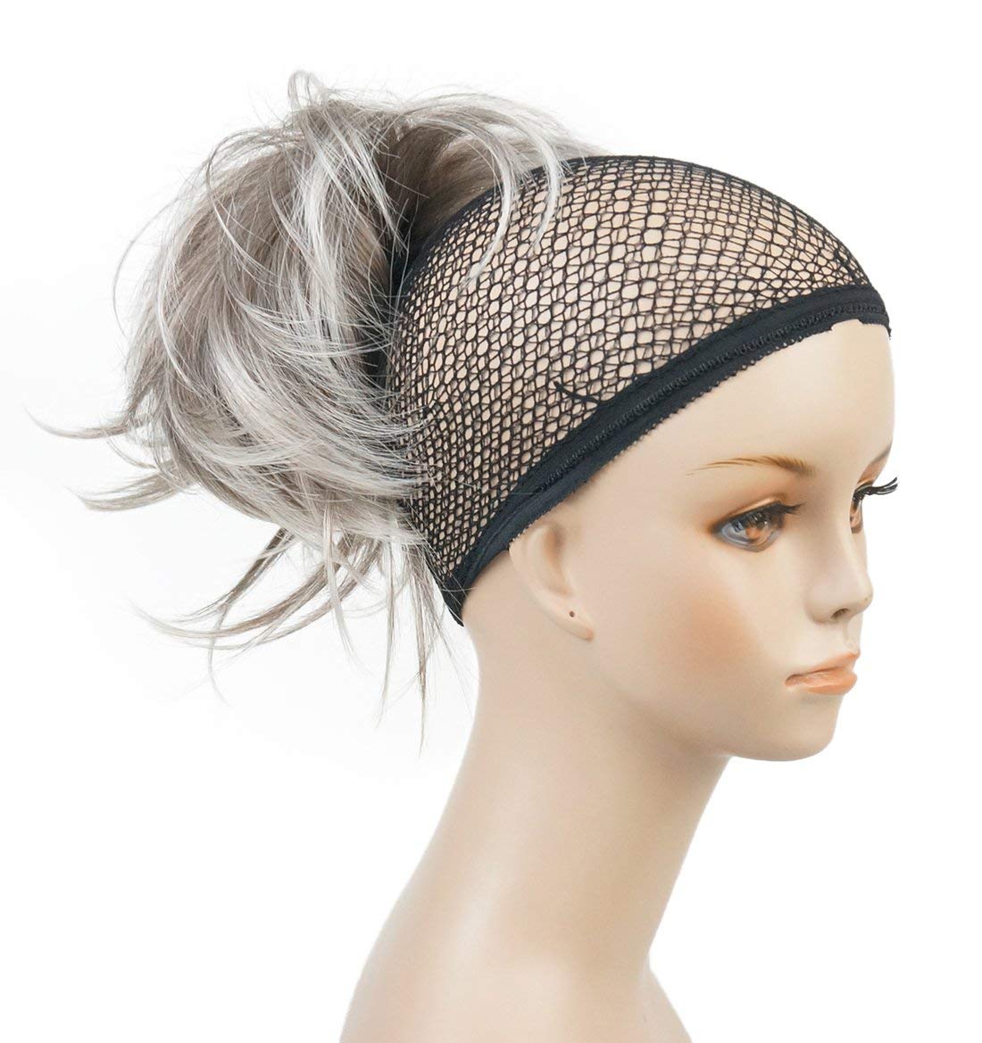 Lydell Adjustable Messy Style Ponytail Hair Extension Synthetic Hair-Piece with Jaw Claw Amzing Shape For You #48T Light Gray wi