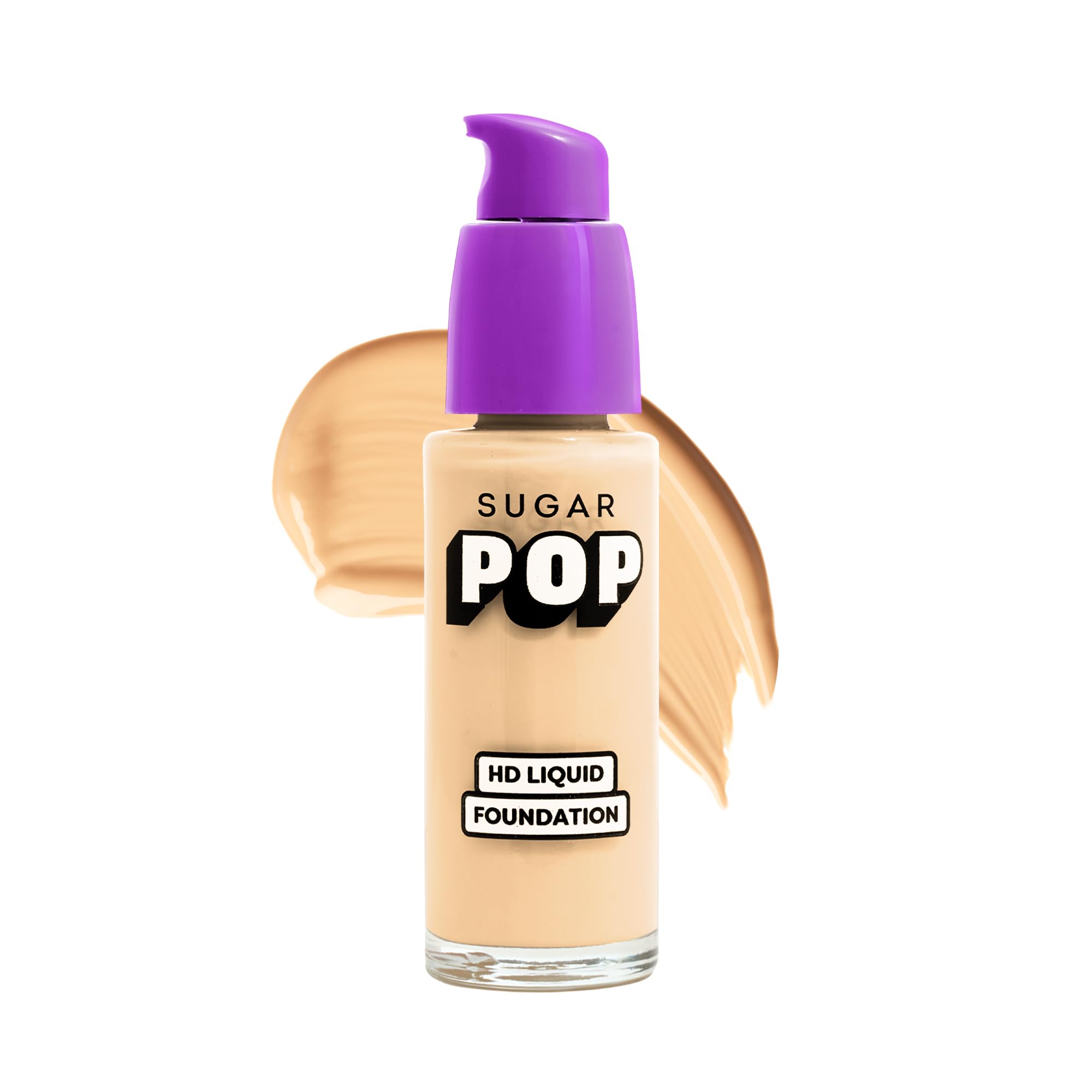 Sugar Pop Hd Liquid Foundation With Spf 30 | Lasts Upto 16Hrs | Full Coverage | WaterResistant | Matte Finish | 30Ml  03 Cashe