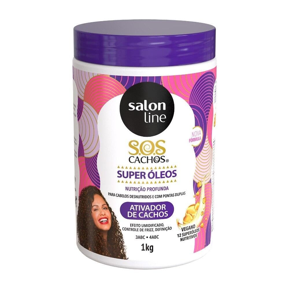 Salon Line - Linha Sos Cachos (Super Oleos) - Ativador De Cachos 1 Kg - (Sos Curls (Super Oils) - Curl Activator Net 35.27 Oz)