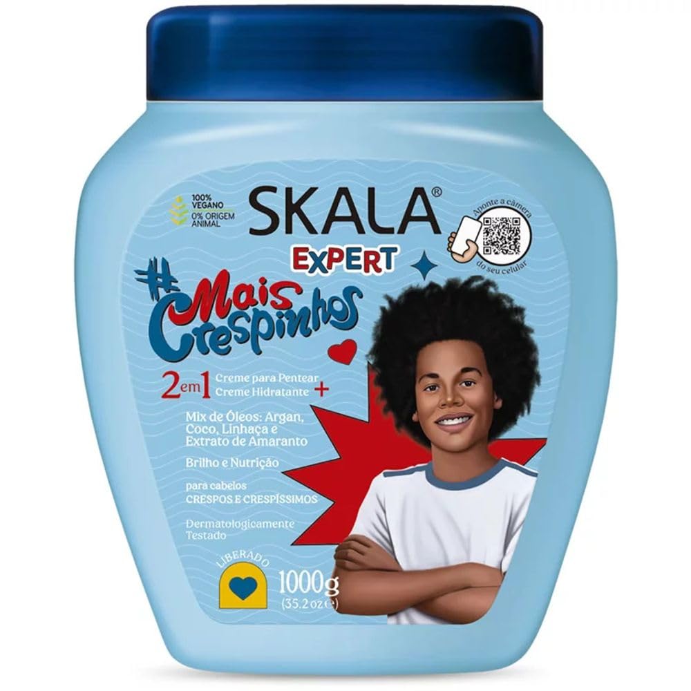 SKALA Mais Crespinhos 2 in 1 Creme para Pentear/Creme Hidratante, Net.Wt 1000g