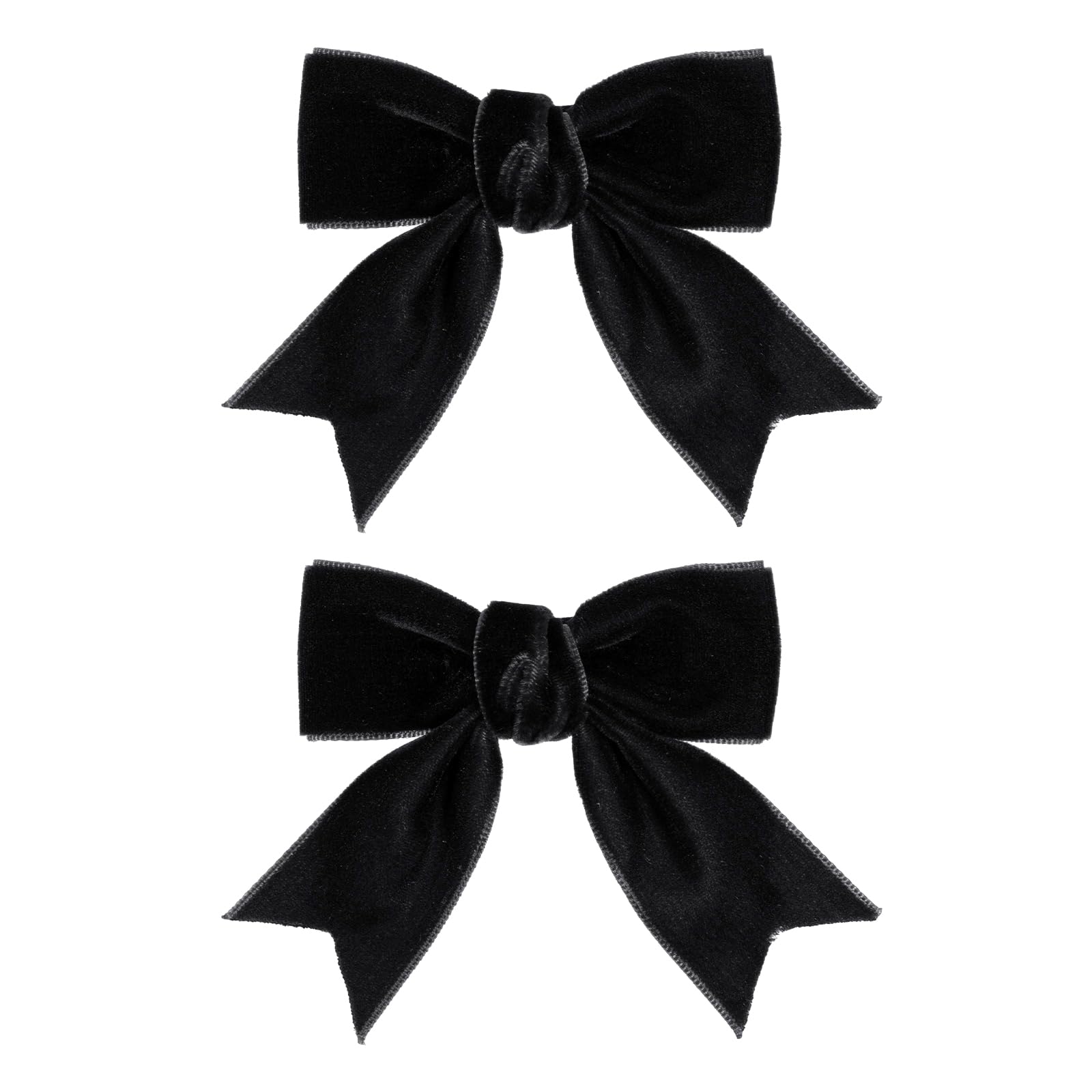 2 Pcs Velvet Hair Bows Black Ribbon Alligator Hair Pins Clips Bowknot Barrettes 3'' for Baby Toddler Girls School Kids Xmas Vale