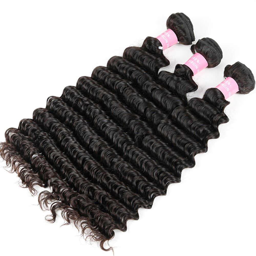 Miss Gaga 3 Bundles 9A Deep Wave (22 24 26) 100% Unprocessed Virgin Human Hair Brazilian Deep Wave 3 Bundles No Shedding Natural