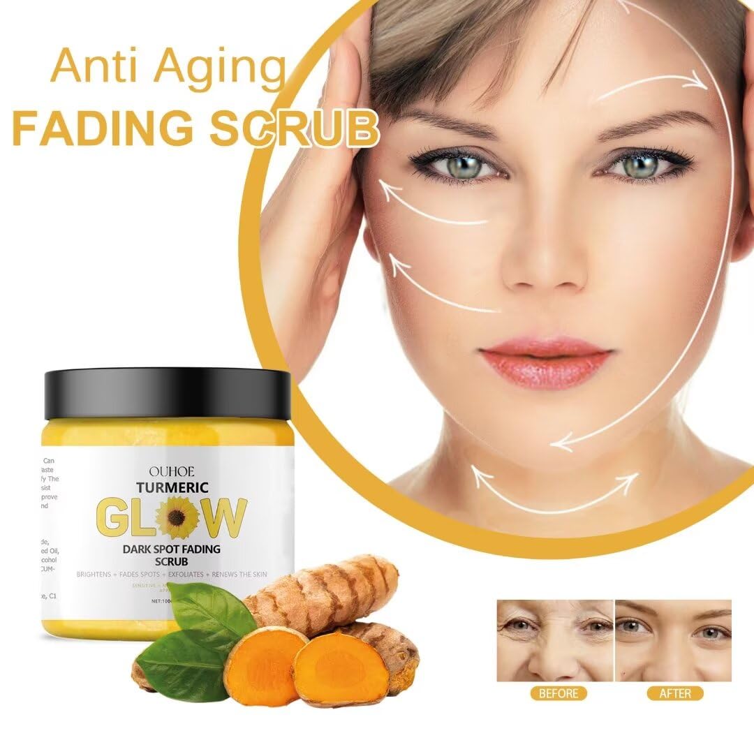 Turmeric Glow Combo Skincare Set Face Wash Scrub Butter Anti Aging Moisturizer for Wrinkles, Soothing Hydrating Turmeric Skincar