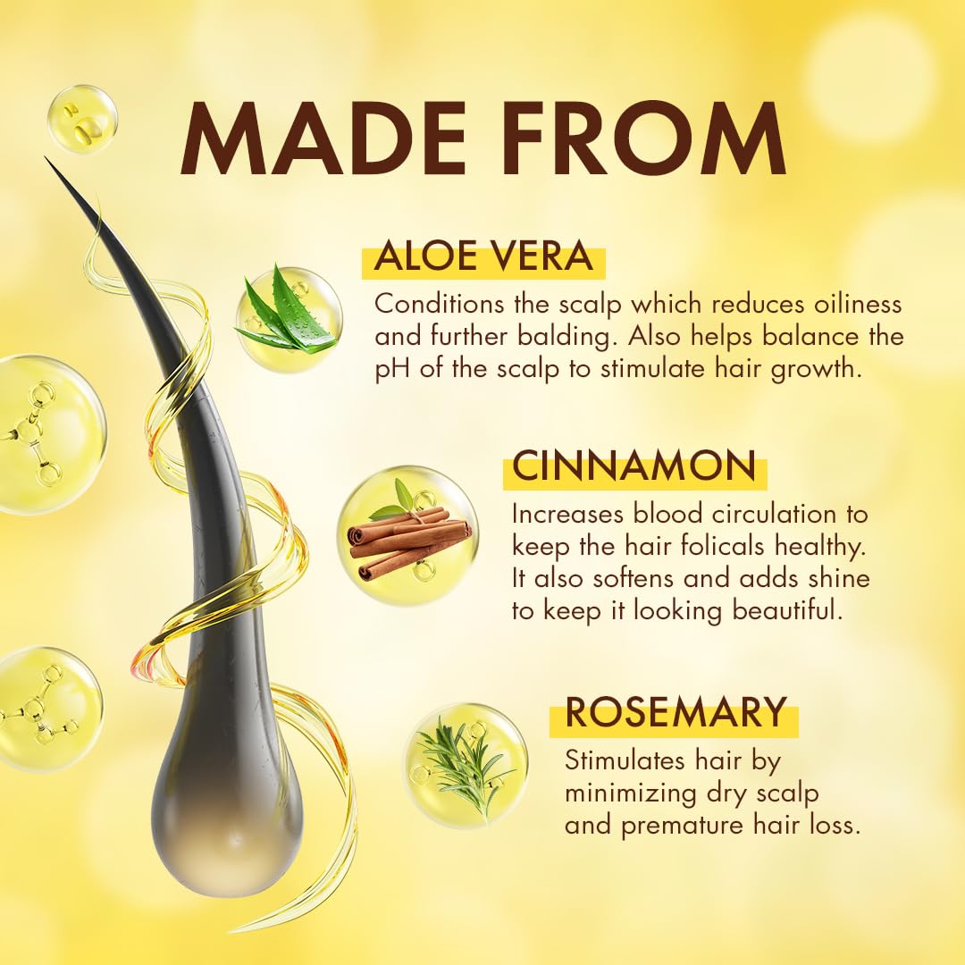 Dominican Magic Hair Follicle Anti-Aging Scalp Drop Hair Tonic with Rosemary and Cinnamon, Gotero Anti-Caida, Helps Stimulate Ha